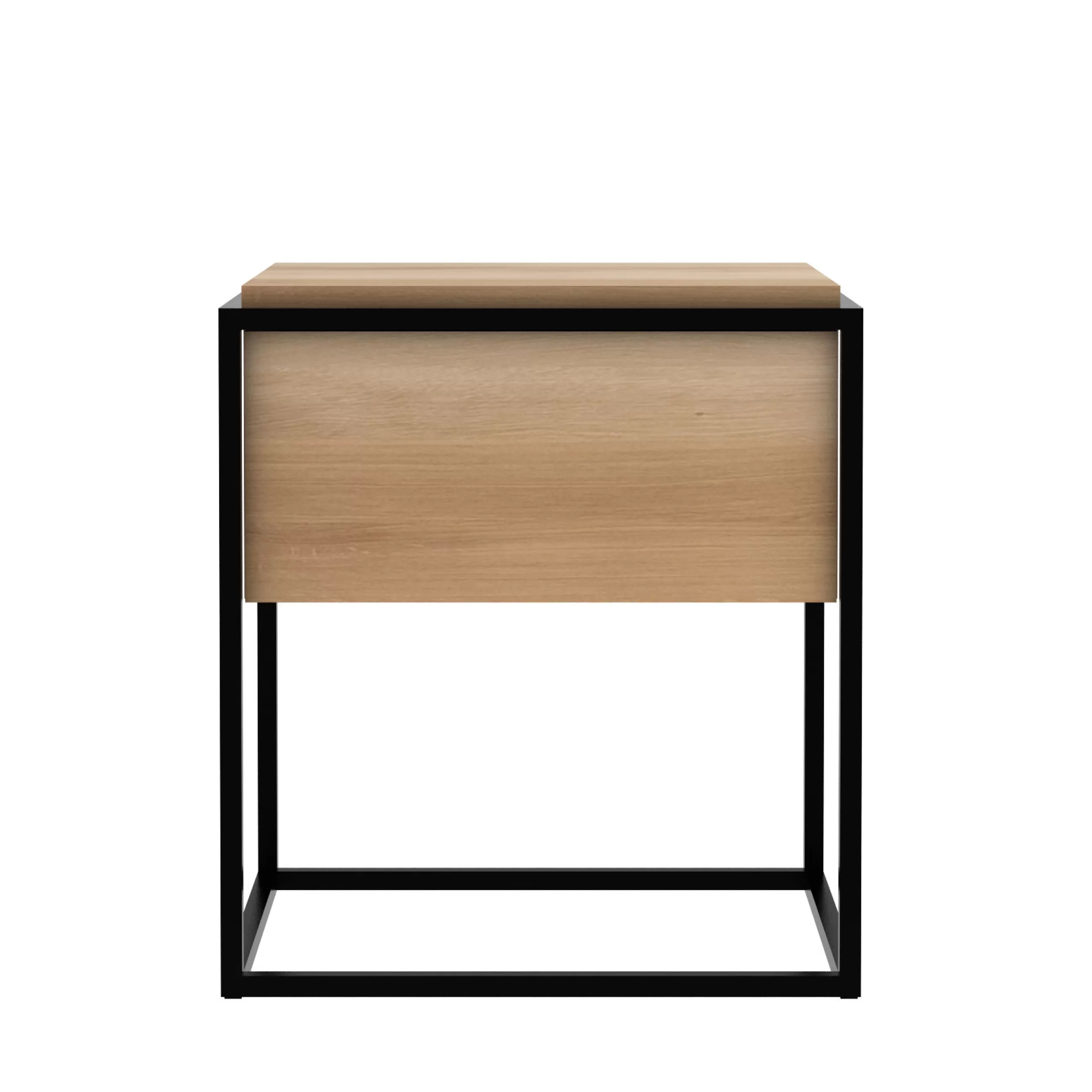 Tables De Chevet>Ethnicraft Table De Chevet Monolit Bois Naturel / Chene Massif  - 1 Tiroir - Chene Naturel - Noir