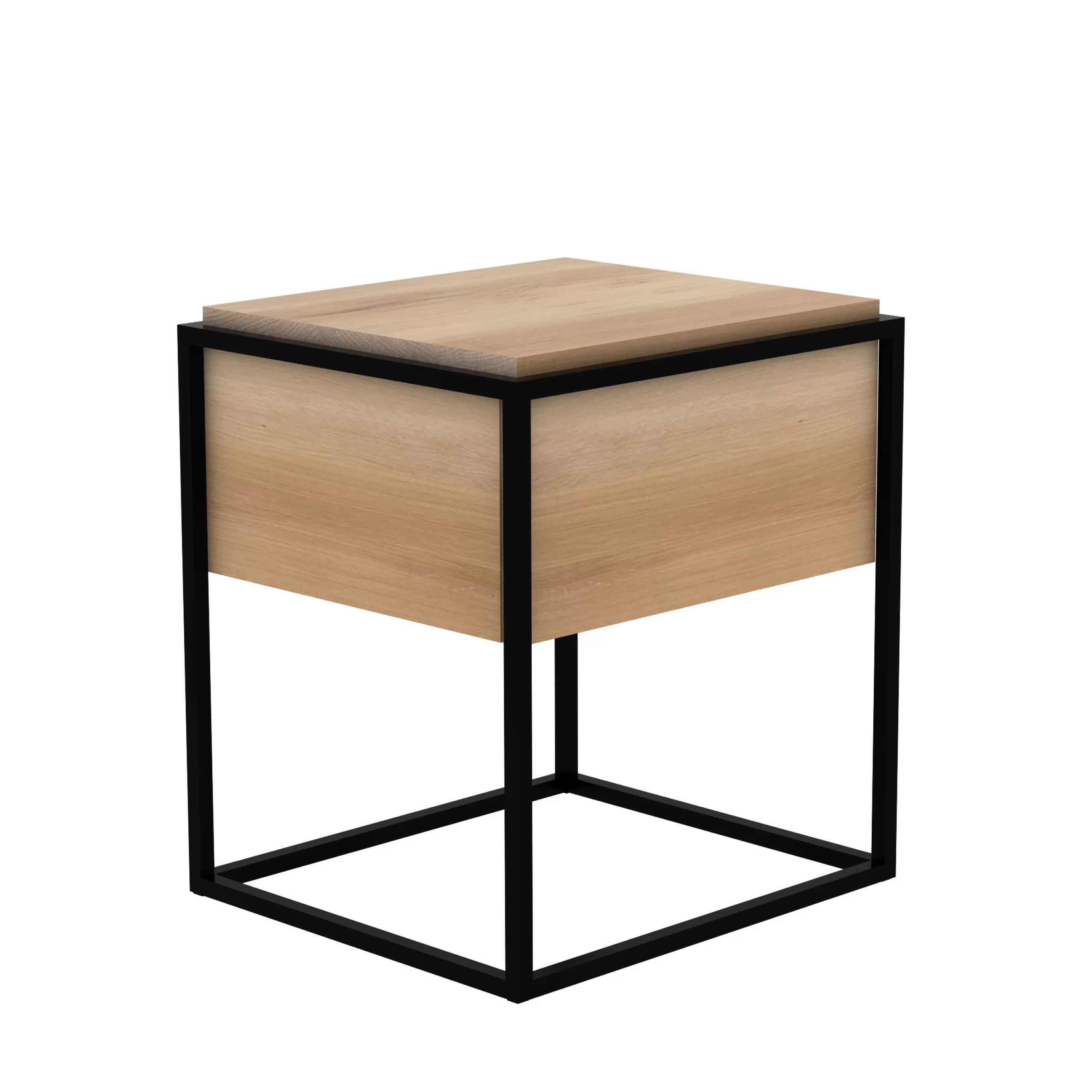 Tables De Chevet>Ethnicraft Table De Chevet Monolit Bois Naturel / Chene Massif  - 1 Tiroir - Chene Naturel - Noir