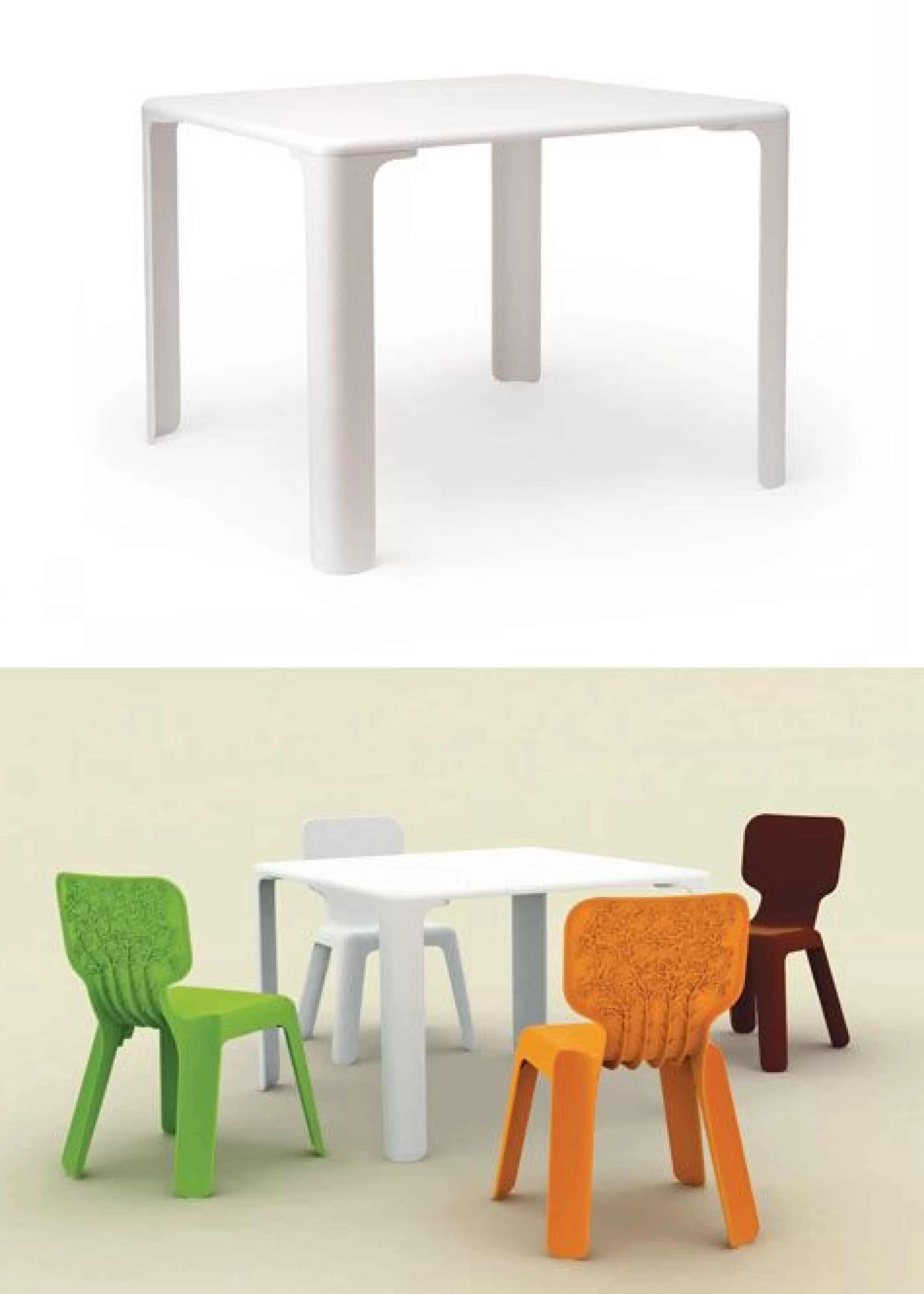 Mobilier Kids>Magis Table Enfant Linus Plastique Bois75 Cm X 75 Cm - Blanc