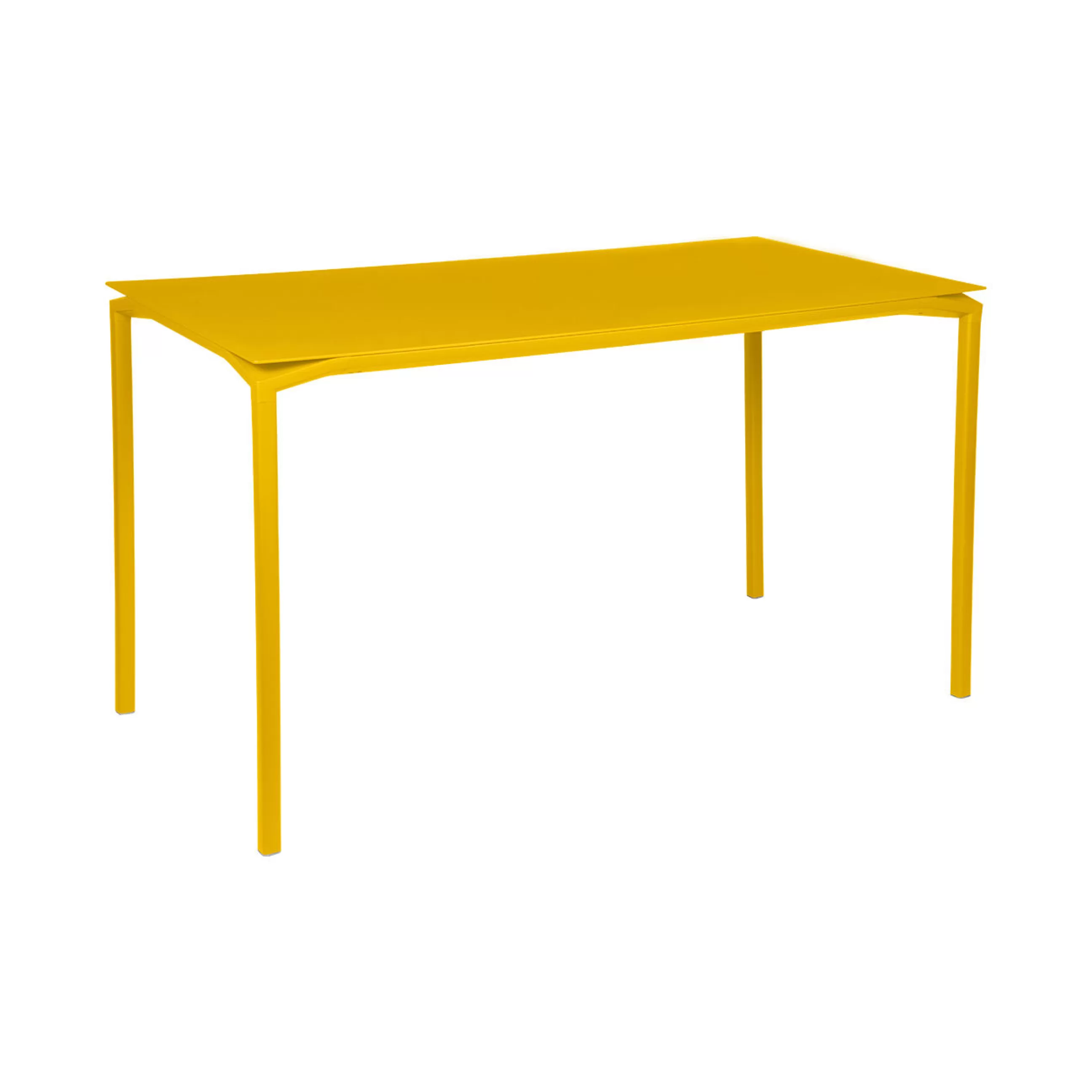 Tables Hautes Et Bars D'extérieur>Fermob Table Haute Calvi Metal Jaune / 160 X 80 Cm X H 92 Cm - 6 Personnes - Miel Texture