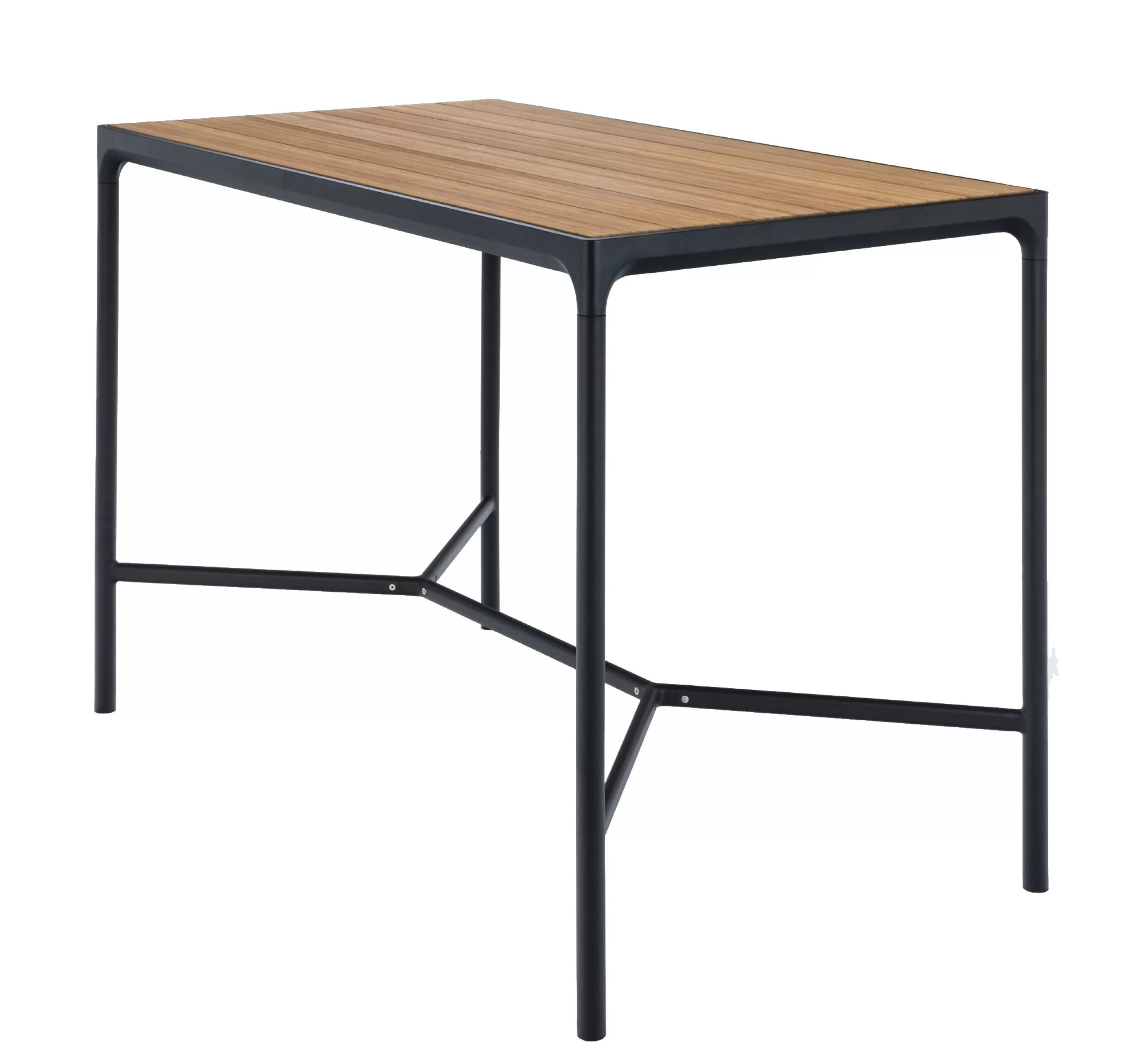 Tables Hautes Et Bars D'extérieur>Houe Table Haute Four Metal Noir Bois Naturel / L 160 X H 111 Cm - Bois Naturel - Noir