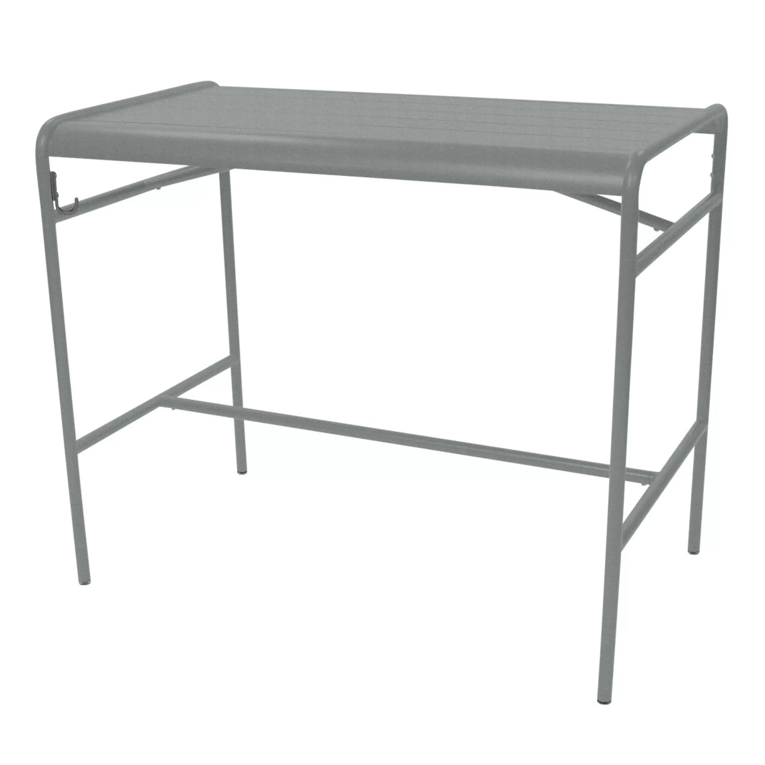 Tables Hautes Et Bars D'extérieur>Fermob Table Haute Luxembourg Metal Gris / 4 Personnes - 126 X 73 Cm - Aluminium - Gris Lapilli