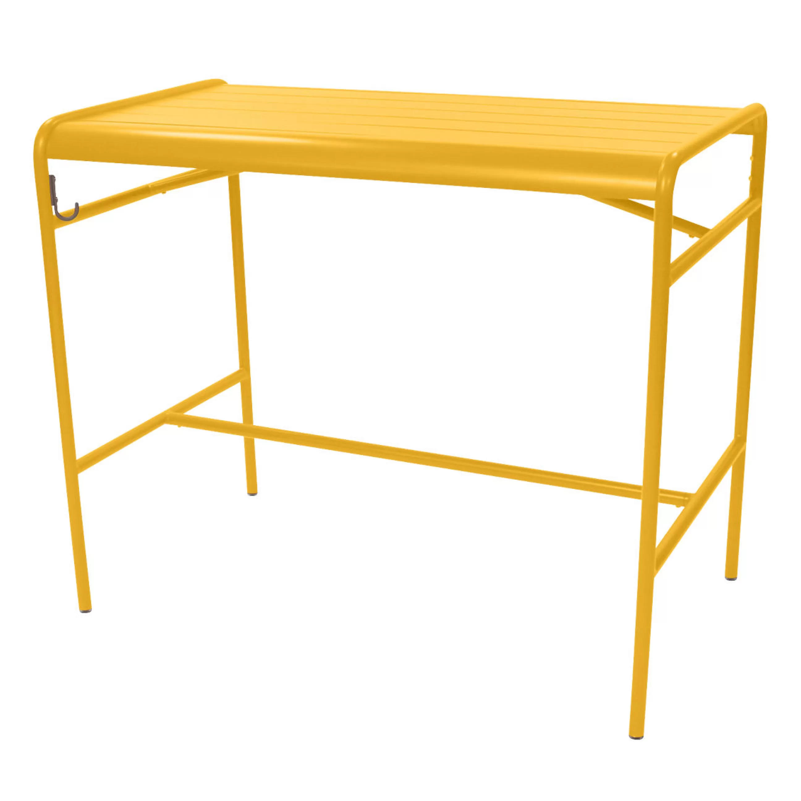 Tables Hautes Et Bars D'extérieur>Fermob Table Haute Luxembourg Metal Jaune / 4 Personnes - 126 X 73 Cm - Aluminium - Miel Texture