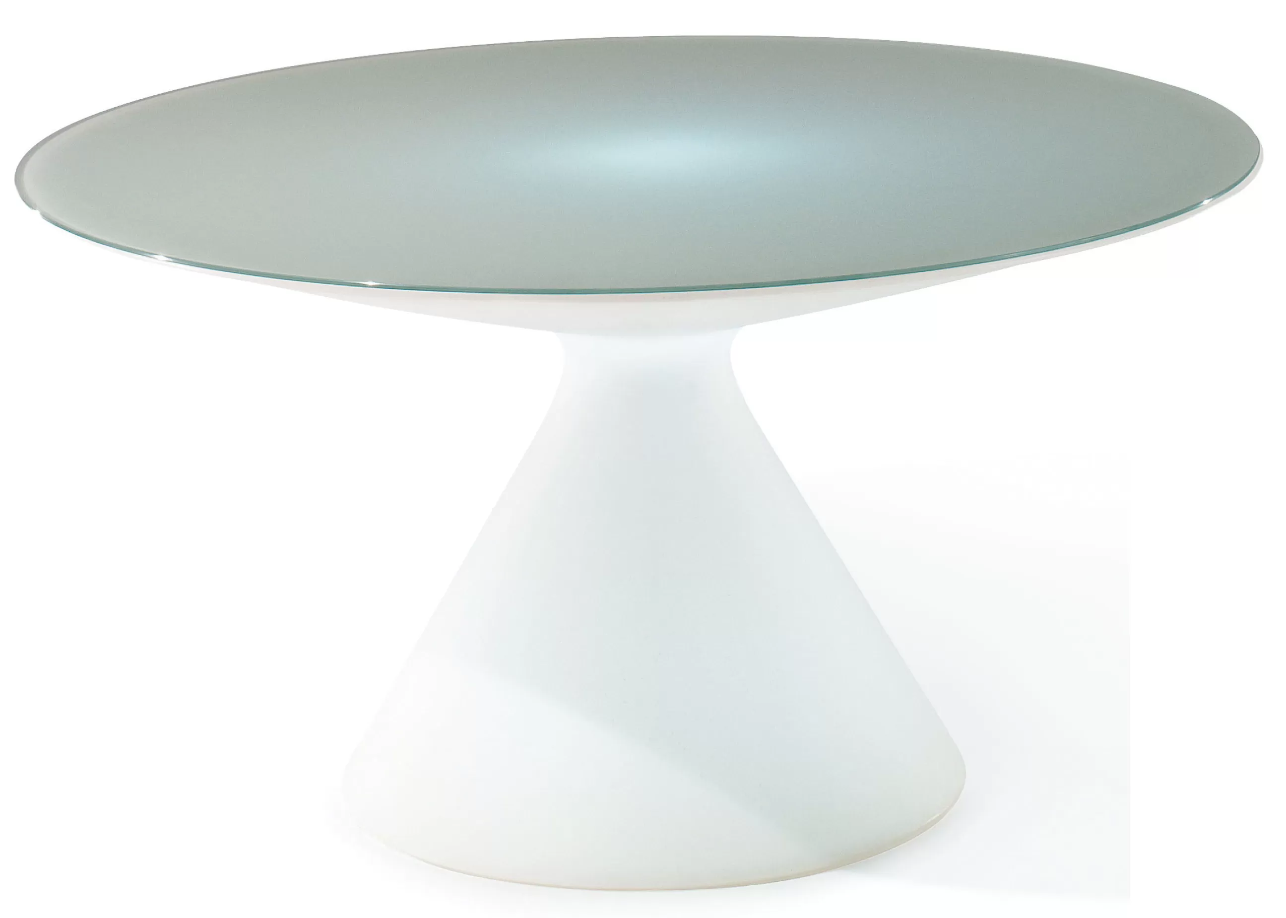 Mobilier Lumineux>Slide Table Lumineuse Ed Verre Plastique/ O 140 Cm - Blanc