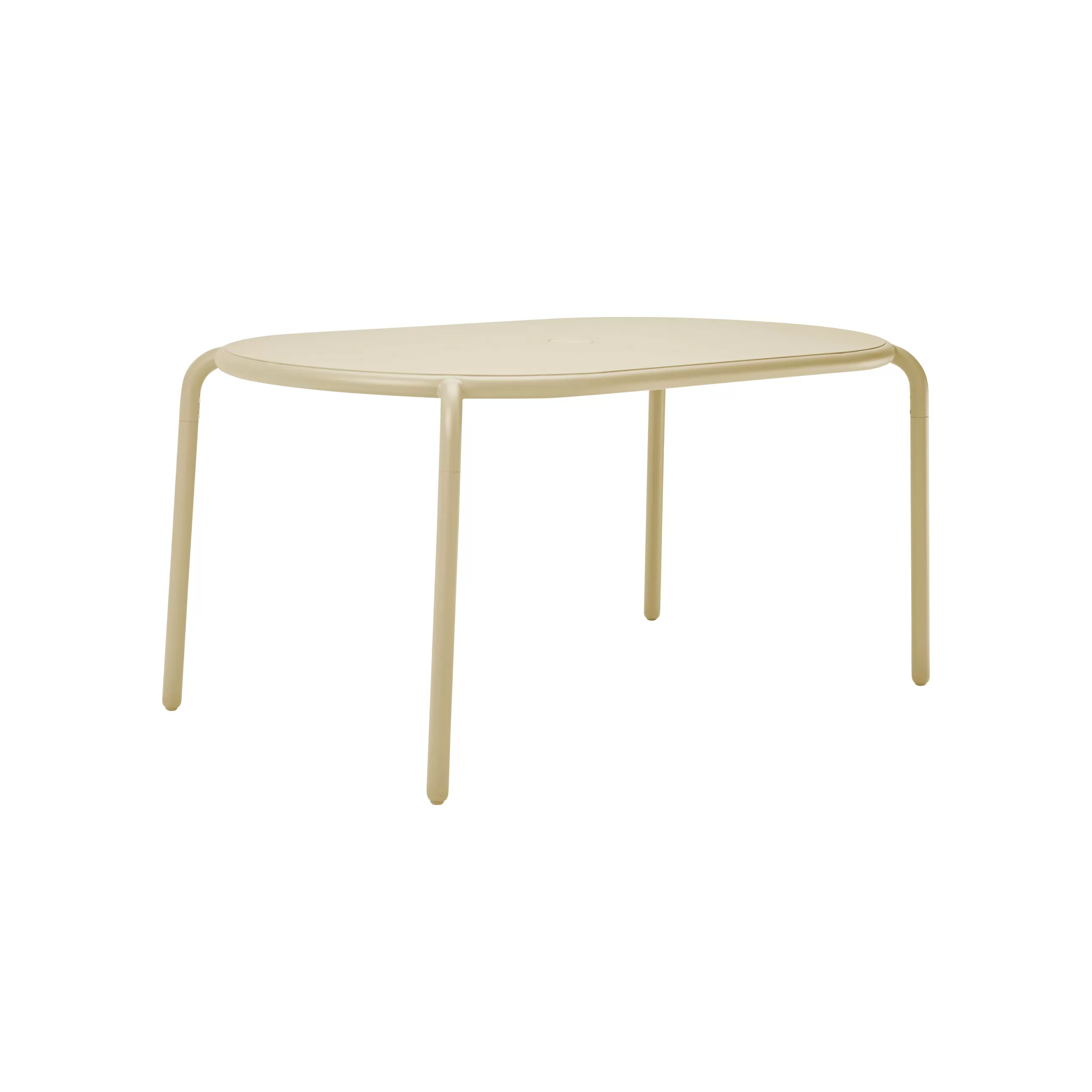 Tables De Jardin>Fatboy Table Ovale Toni Tavolo Metal Beige / 160 X 90 Cm - Trou Pour Parasol + Bougeoir Amovible - Beige Sable