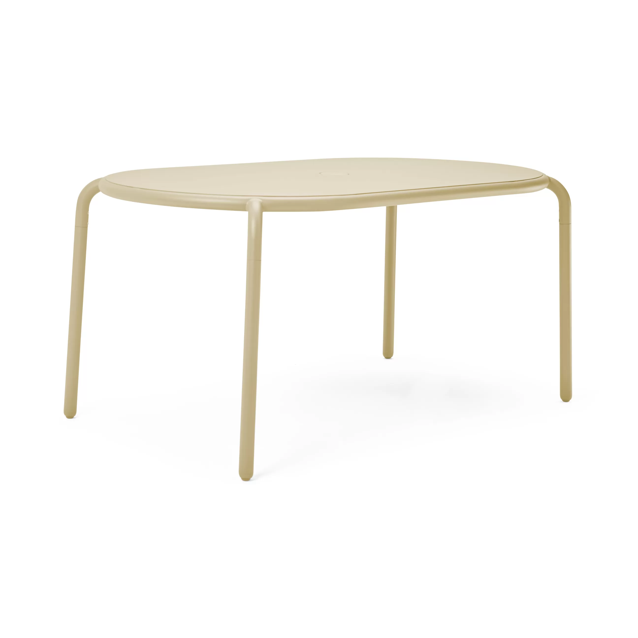 Tables De Jardin>Fatboy Table Ovale Toni Tavolo Metal Beige / 160 X 90 Cm - Trou Pour Parasol + Bougeoir Amovible - Beige Sable