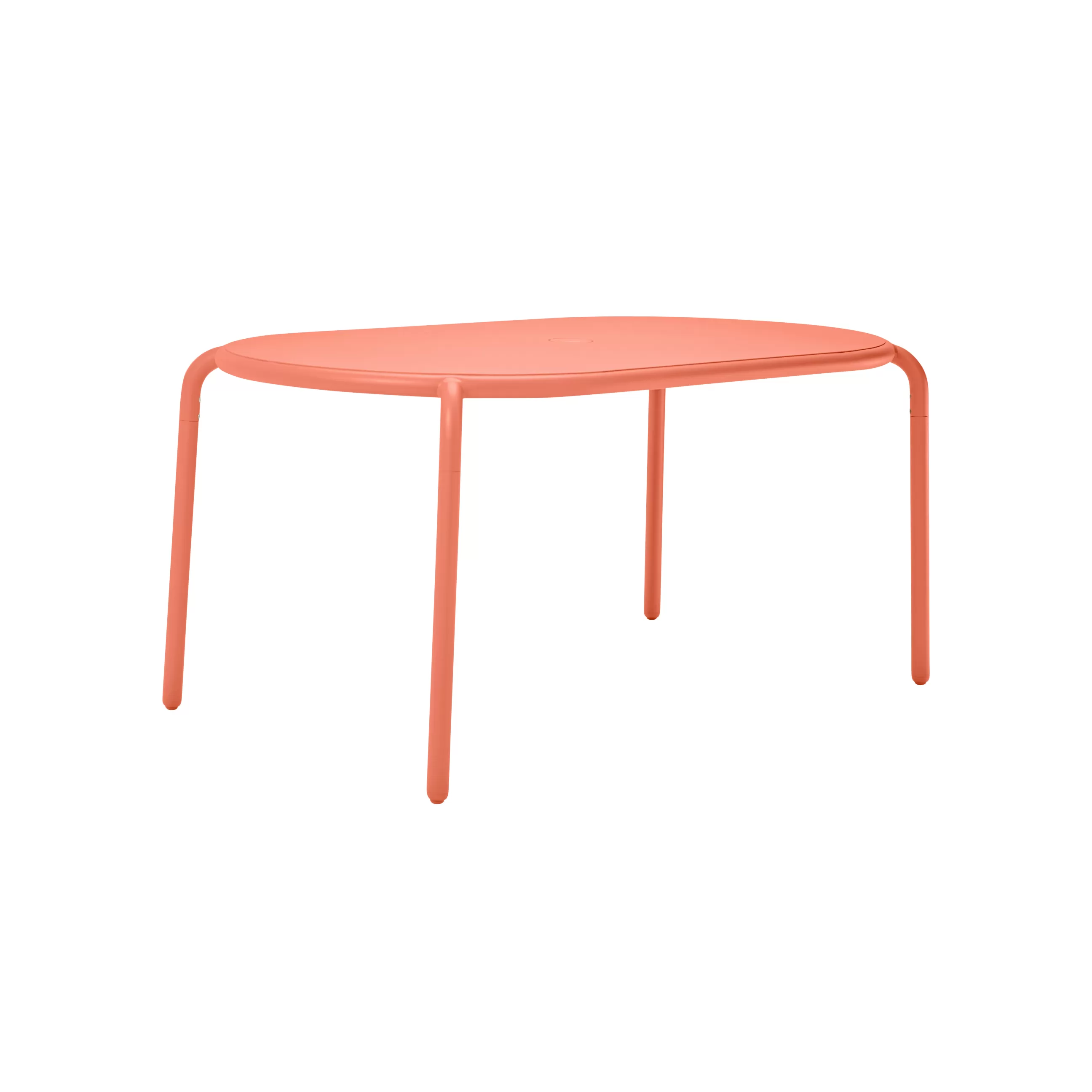 Tables De Jardin>Fatboy Table Ovale Toni Tavolo Metal Orange / 160 X 90 Cm - Trou Pour Parasol + Bougeoir Amovible - Mandarine