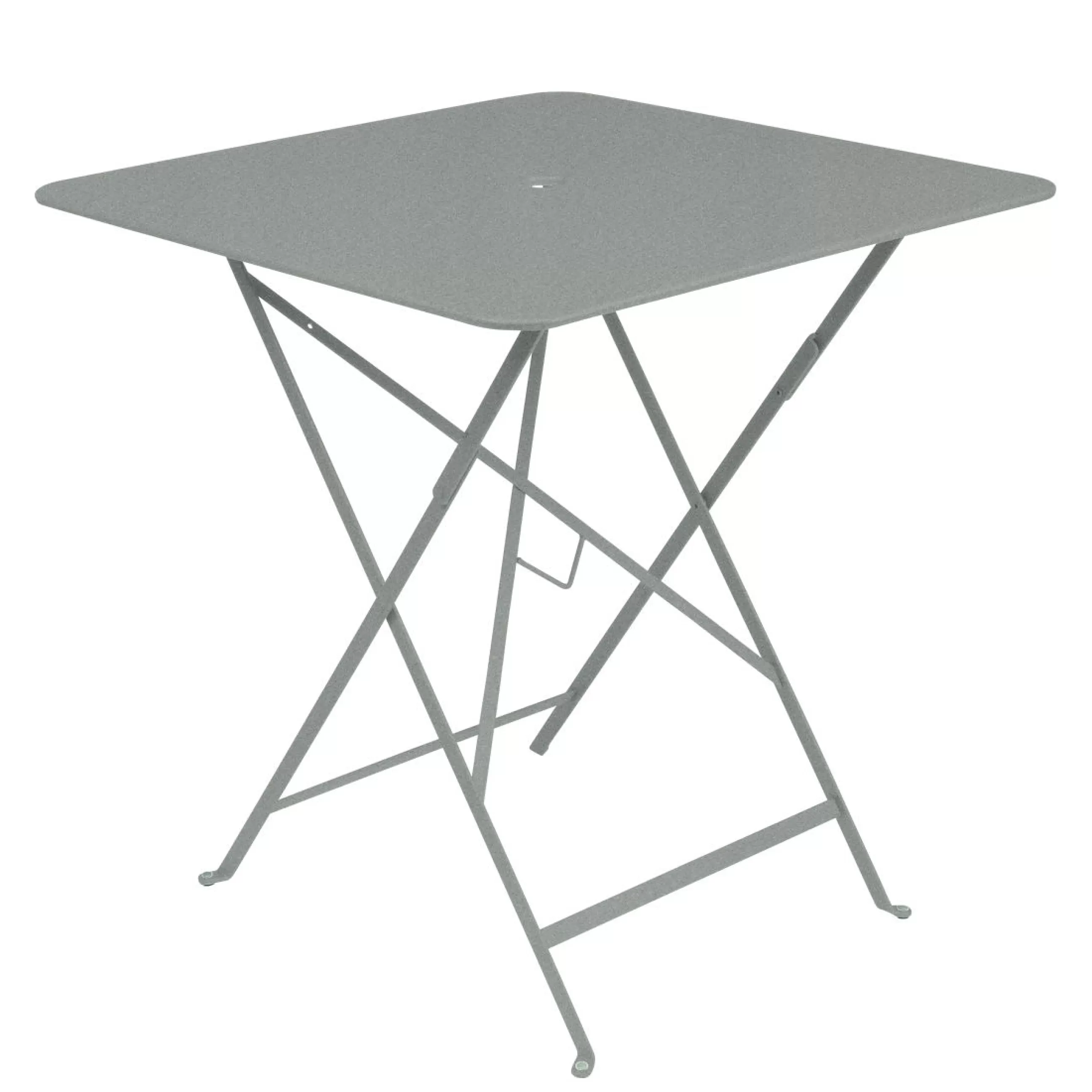 Tables>Fermob Table Pliante Bistro Metal Gris / 71 X 71 Cm - Trou Pour Parasol - Gris Lapilli