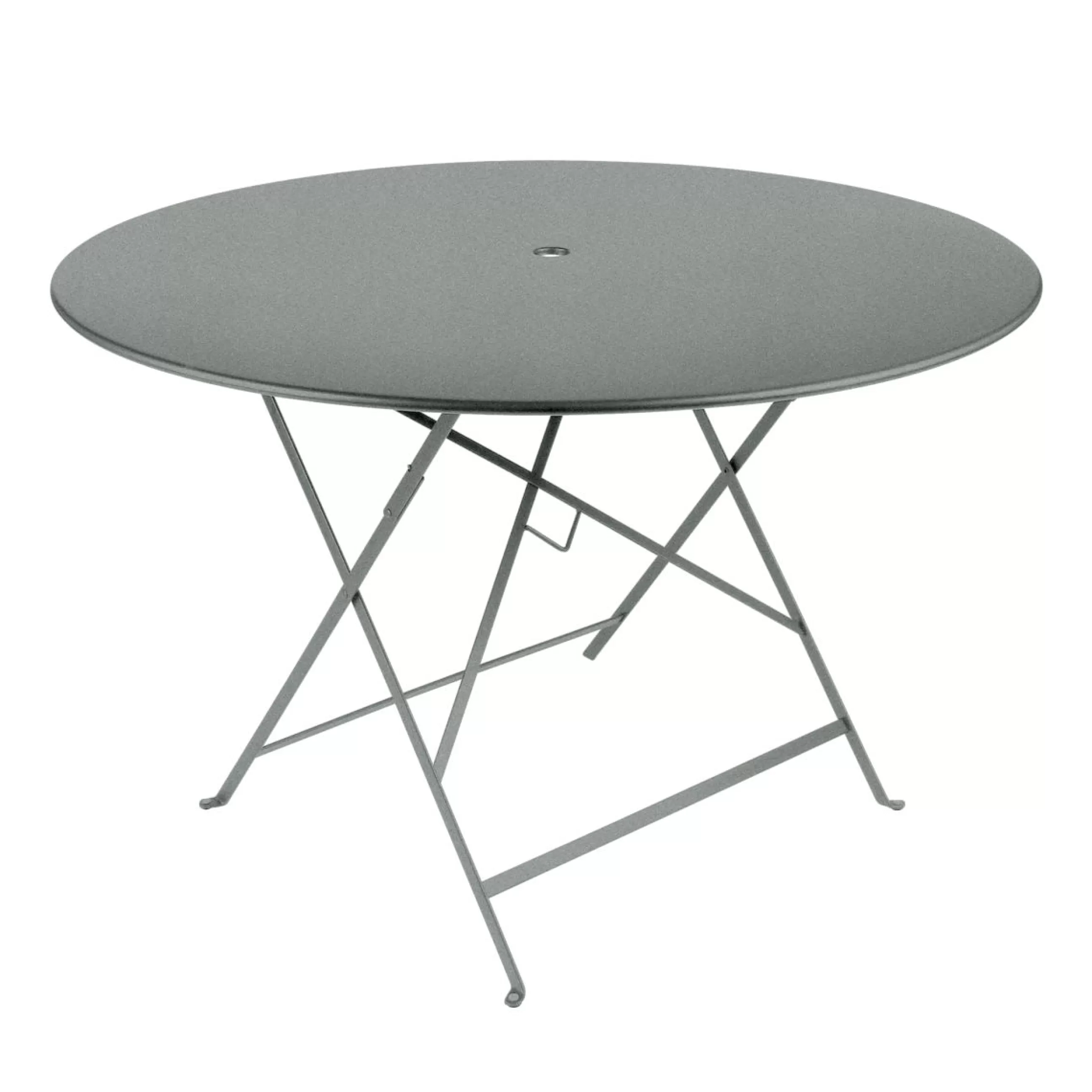 Tables>Fermob Table Pliante Bistro Metal Gris / O 117 Cm - 6/8 Personnes - Trou Parasol - Gris Lapilli