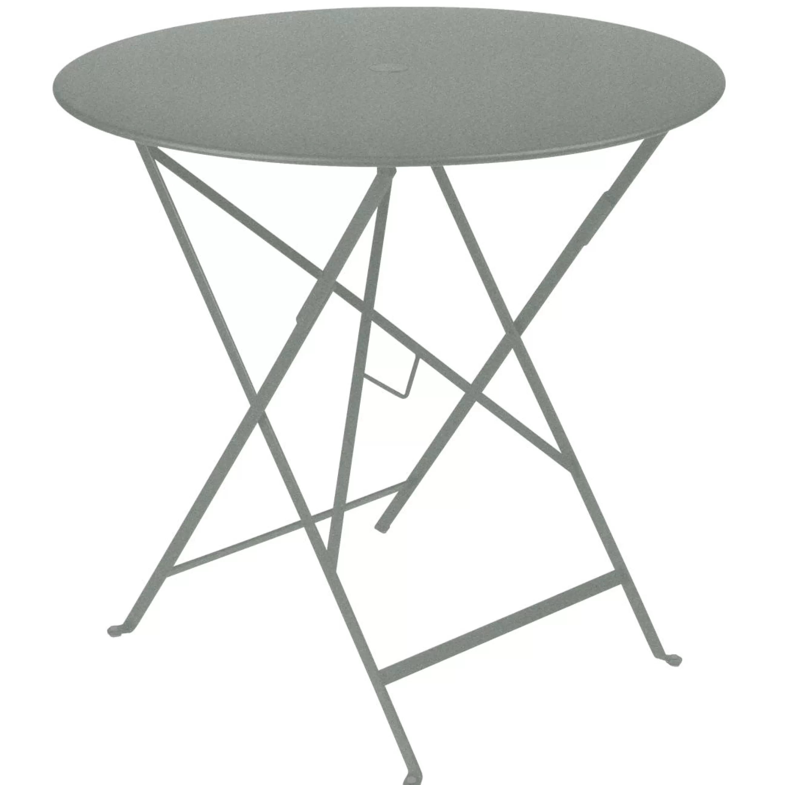 Tables>Fermob Table Pliante Bistro Metal Gris /O 77 Cm - Trou Pour Parasol - Gris Lapilli