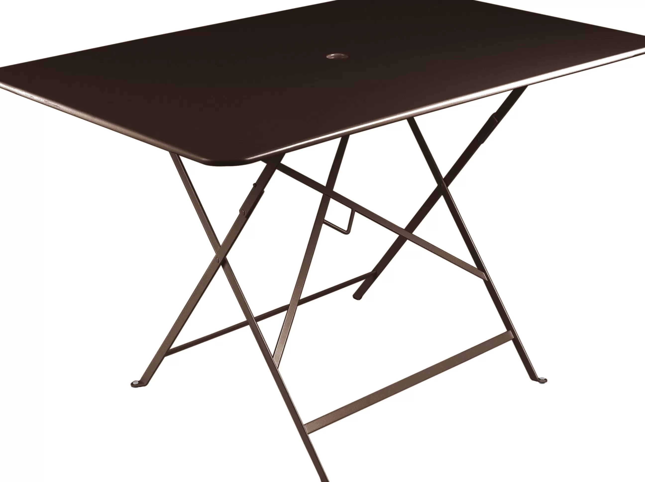 Tables De Jardin>Fermob Table Pliante Bistro Metal Orange / 117 X 77 Cm - 6 Personnes - Trou Parasol - Rouille