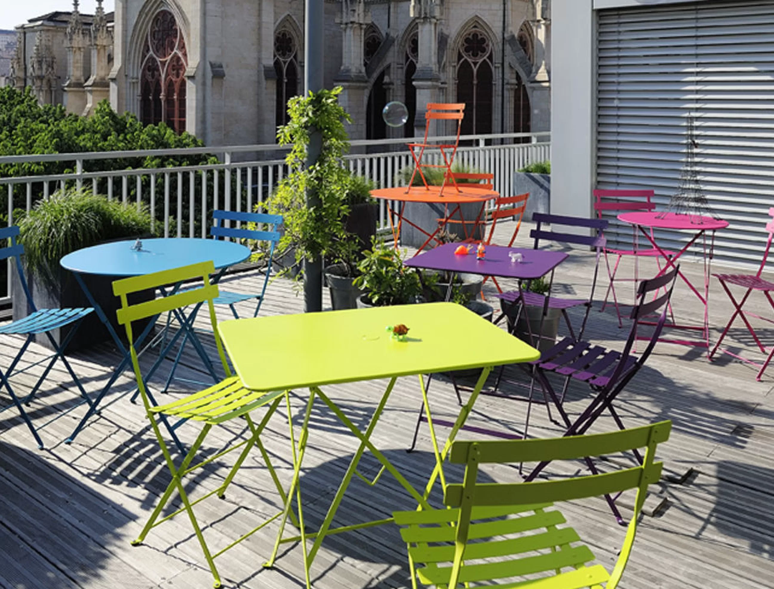 Tables De Jardin>Fermob Table Pliante Bistro Metal Orange / 117 X 77 Cm - 6 Personnes - Trou Parasol - Rouille