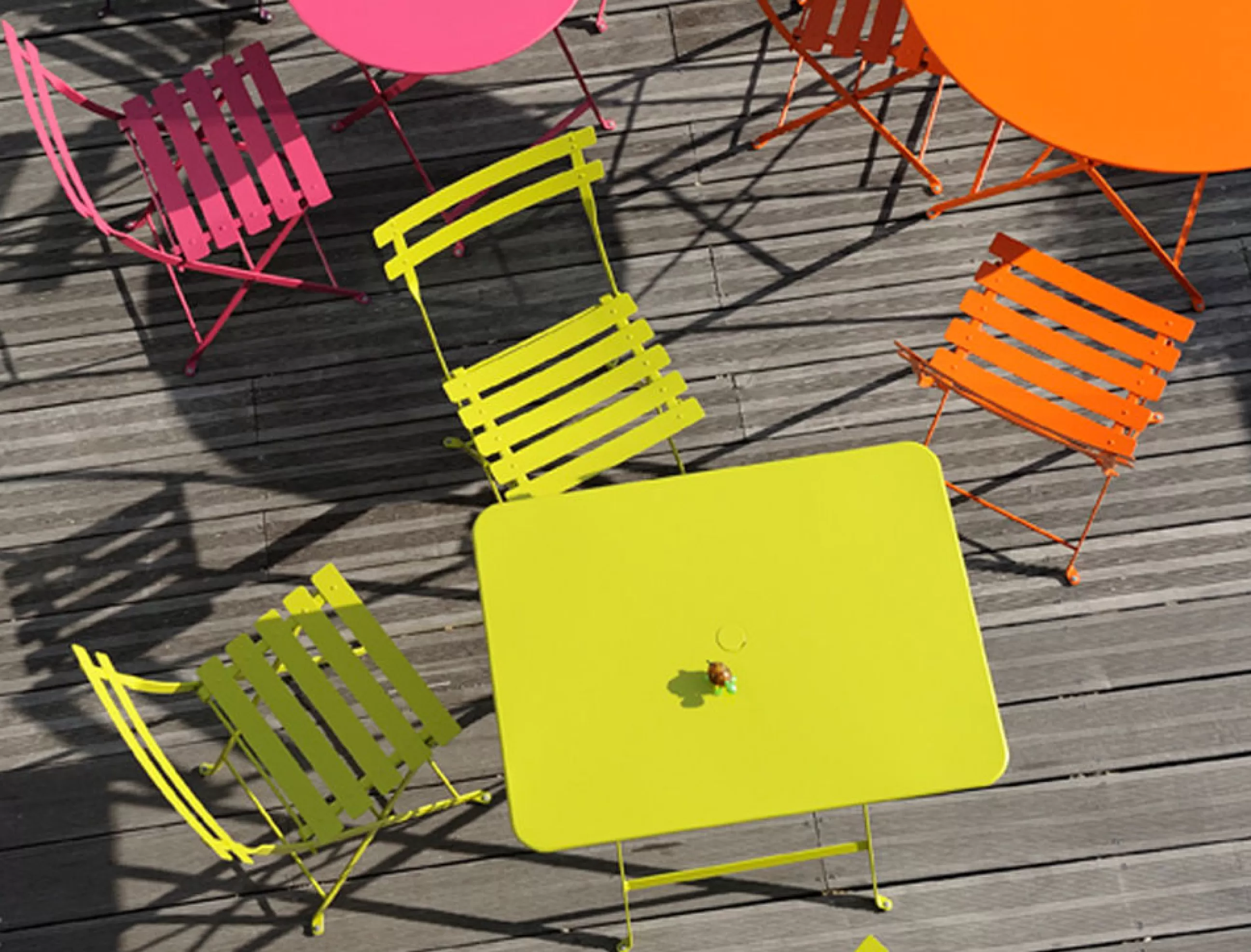 Tables De Jardin>Fermob Table Pliante Bistro Metal Orange / 117 X 77 Cm - 6 Personnes - Trou Parasol - Rouille