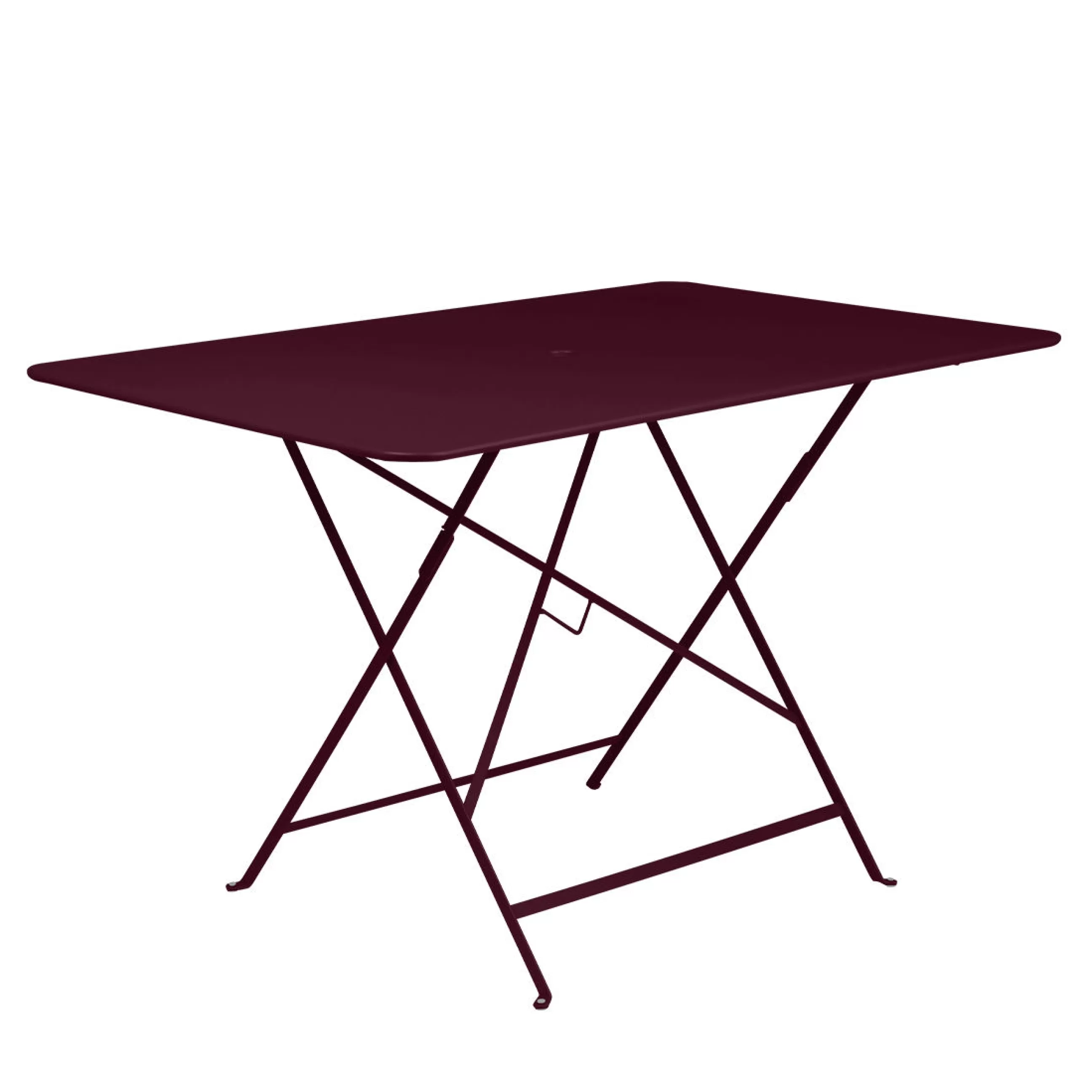 Tables>Fermob Table Pliante Bistro Metal Rouge / 117 X 77 Cm - 6 Personnes - Trou Parasol - Cerise Noire