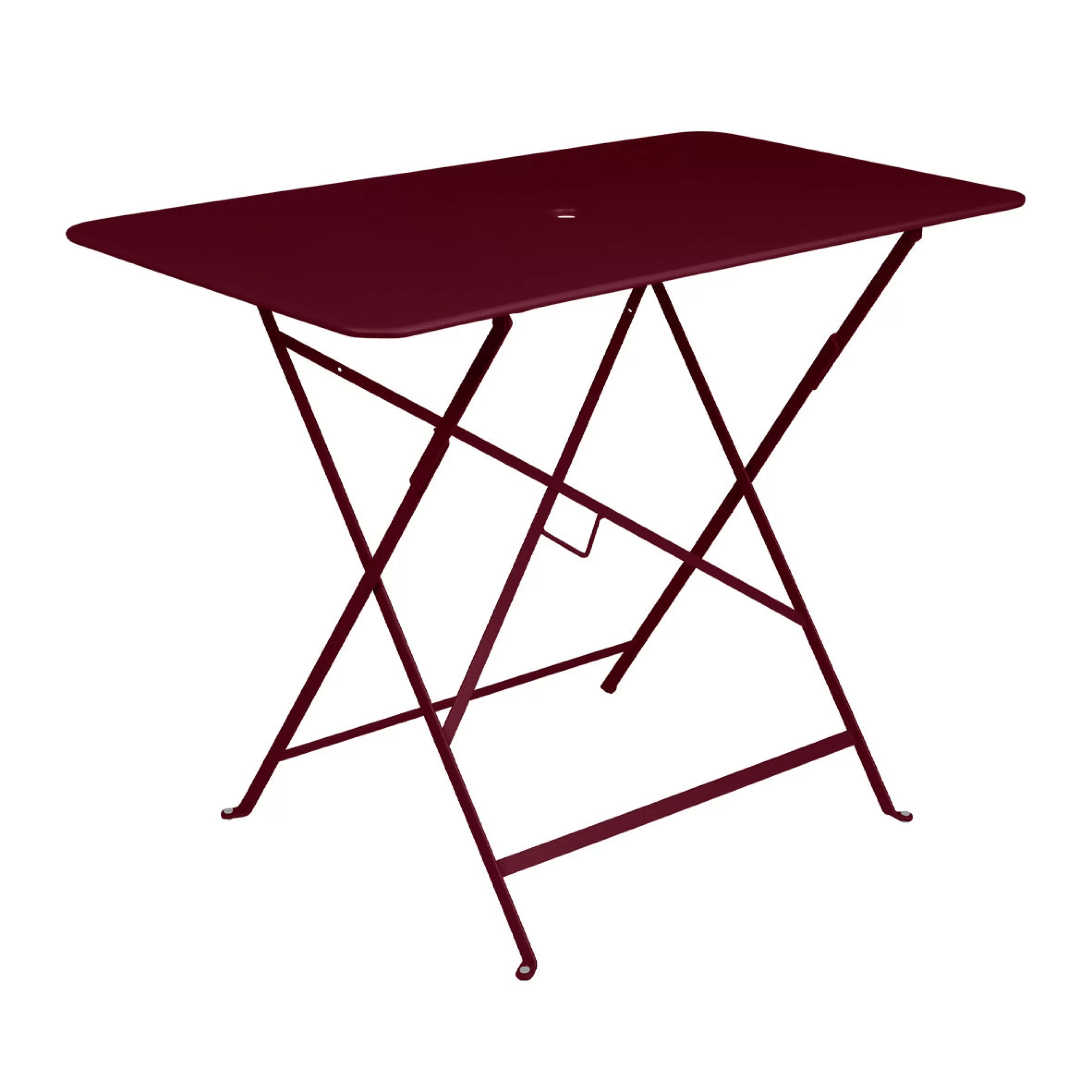 Tables>Fermob Table Pliante Bistro Metal Rouge / 97 X 57 Cm - 4 Personnes - Trou Parasol - Cerise Noire