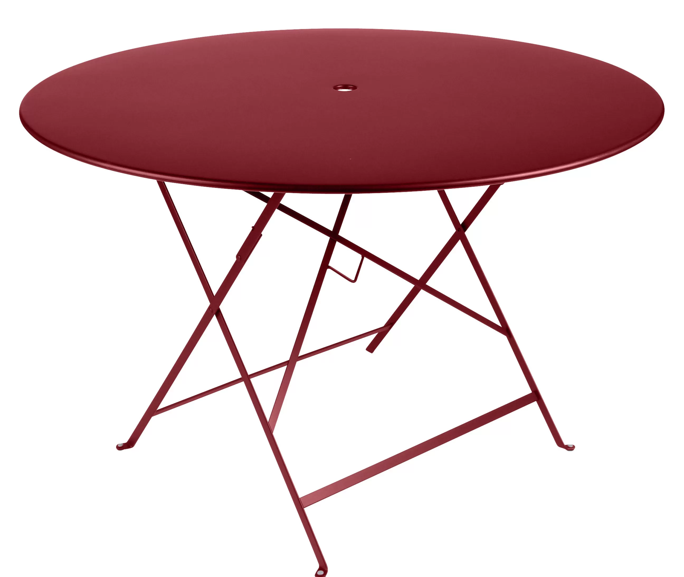 Tables>Fermob Table Pliante Bistro Metal Rouge / O 117 Cm - 6/8 Personnes - Trou Parasol - Piment