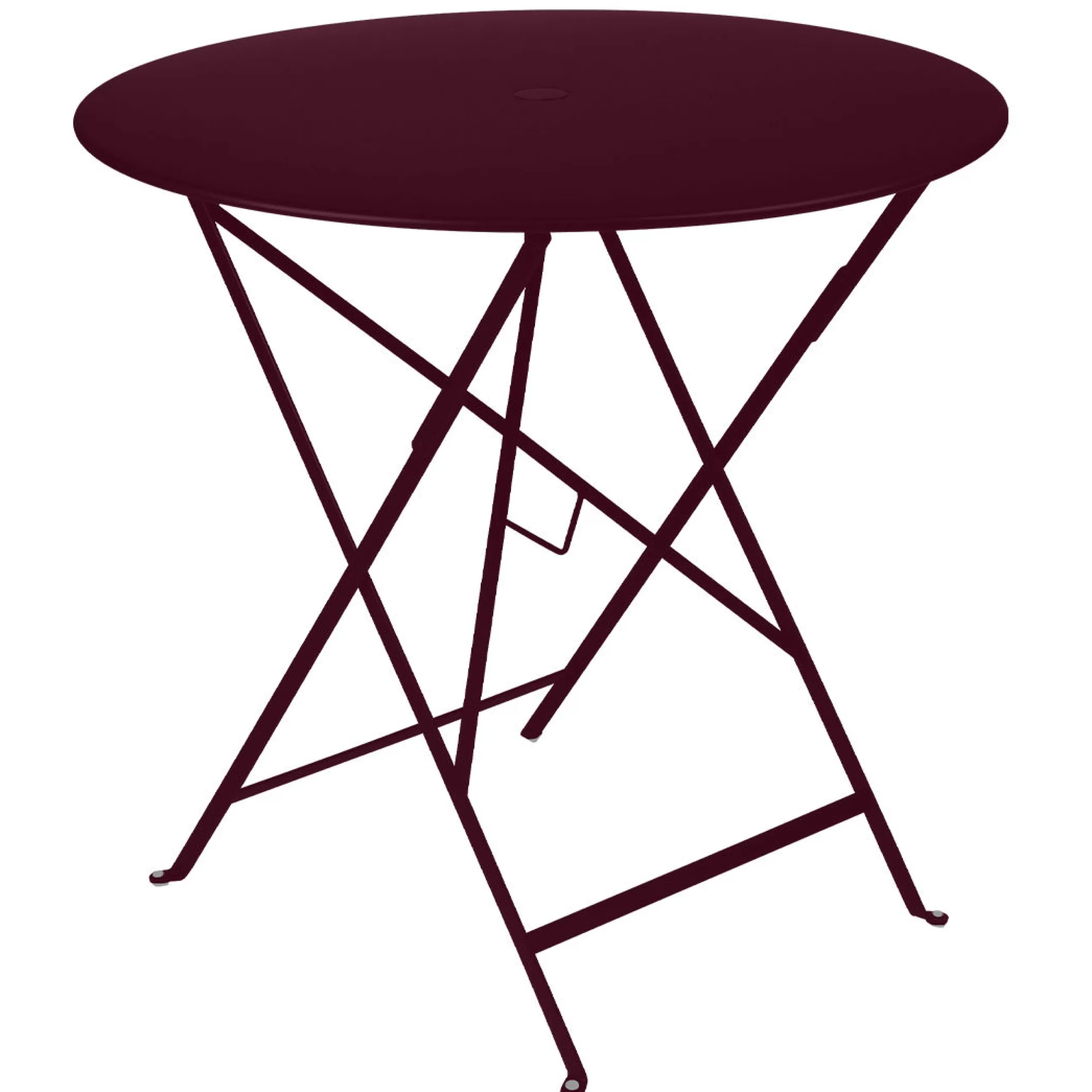 Tables De Jardin>Fermob Table Pliante Bistro Metal Rouge /O 77 Cm - Trou Pour Parasol - Cerise Noire