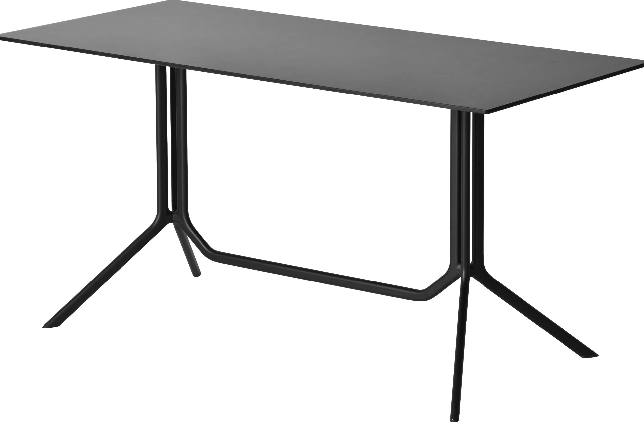 Tables De Jardin>Kristalia Table Pliante Poule Double Metal / 120 X 60 Cm - Noir