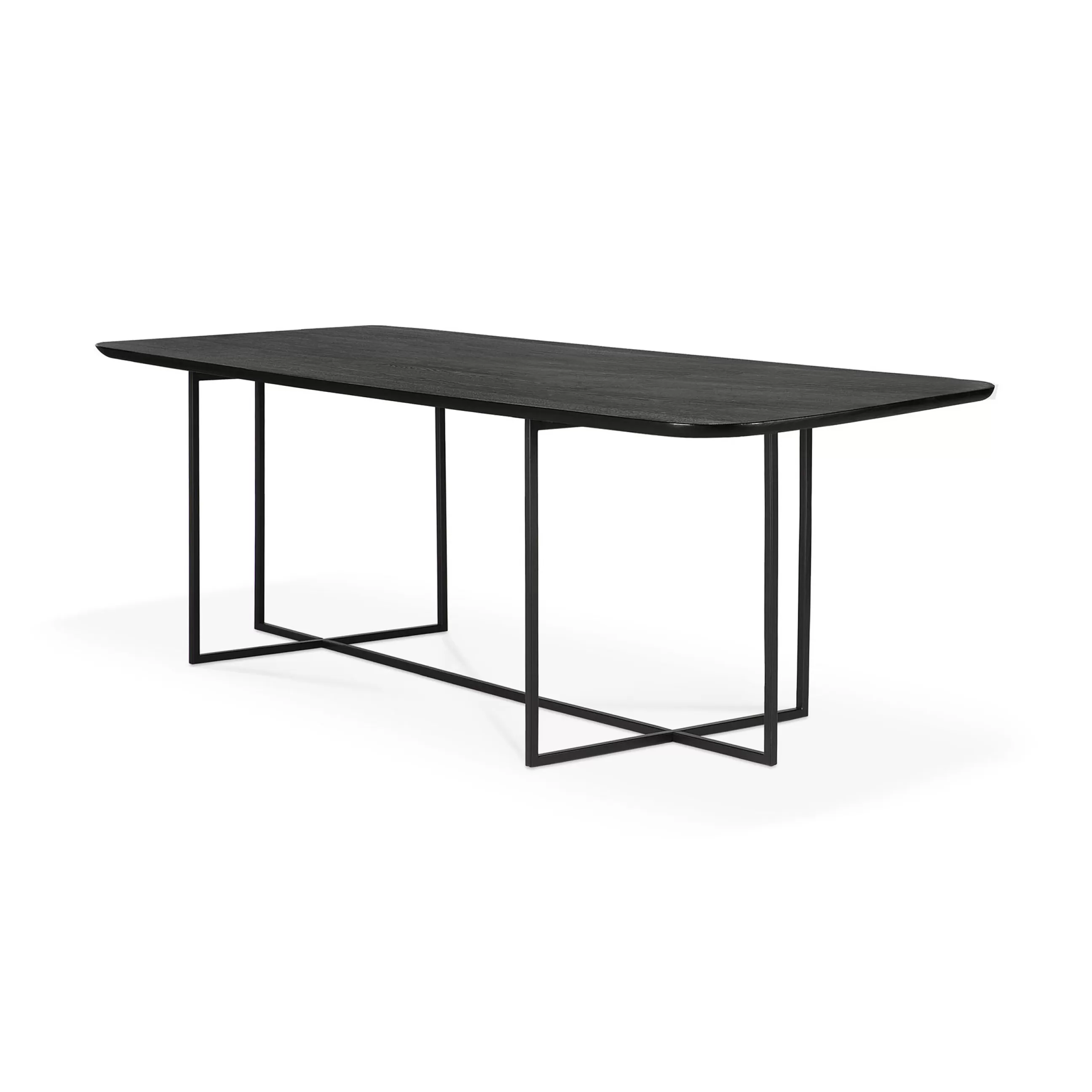 Tables>Ethnicraft Table Rectangulaire Arc Bois / 220 X 100 Cm - 8 Personnes / Chene Teinte - Noir