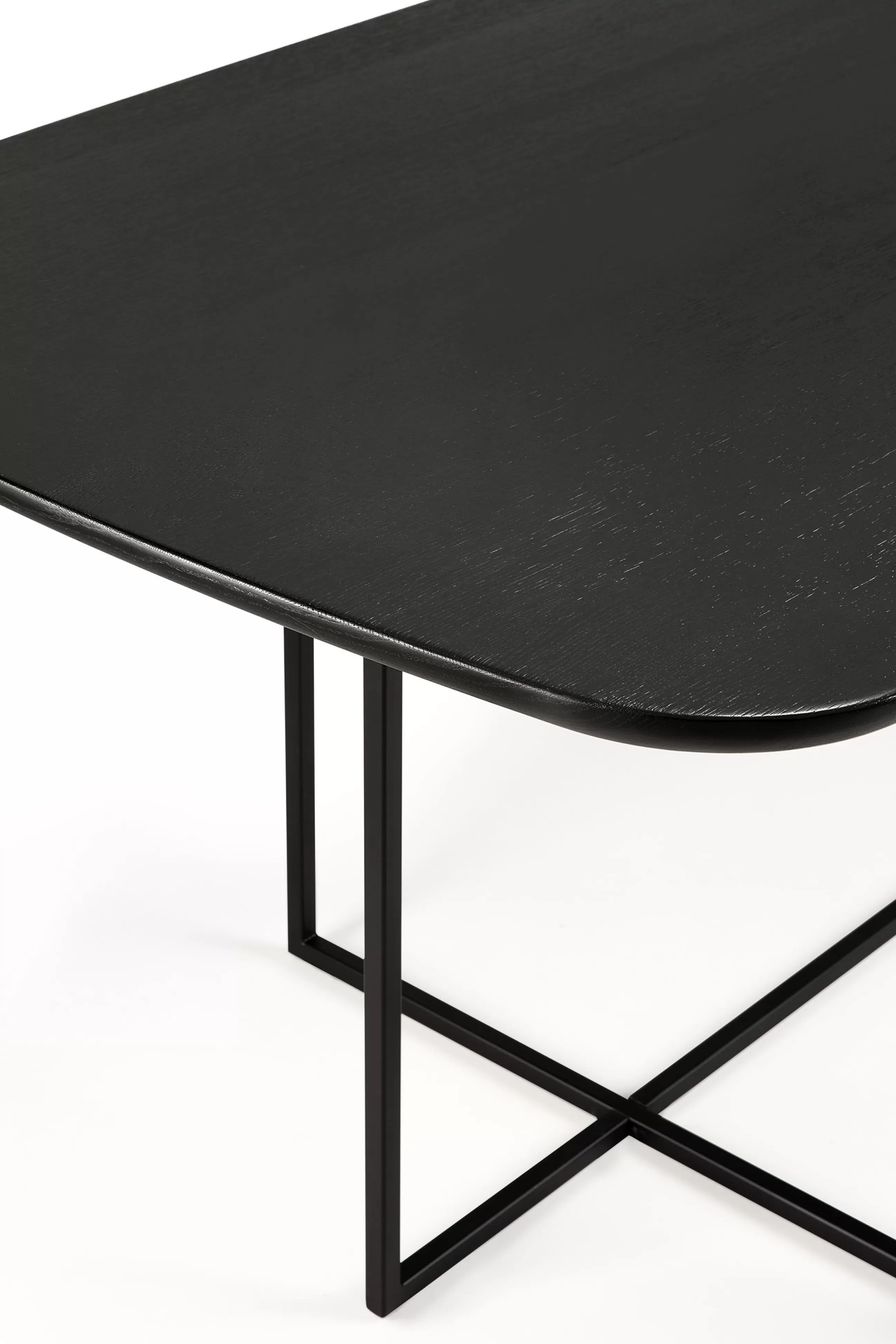 Tables>Ethnicraft Table Rectangulaire Arc Bois / 220 X 100 Cm - 8 Personnes / Chene Teinte - Noir