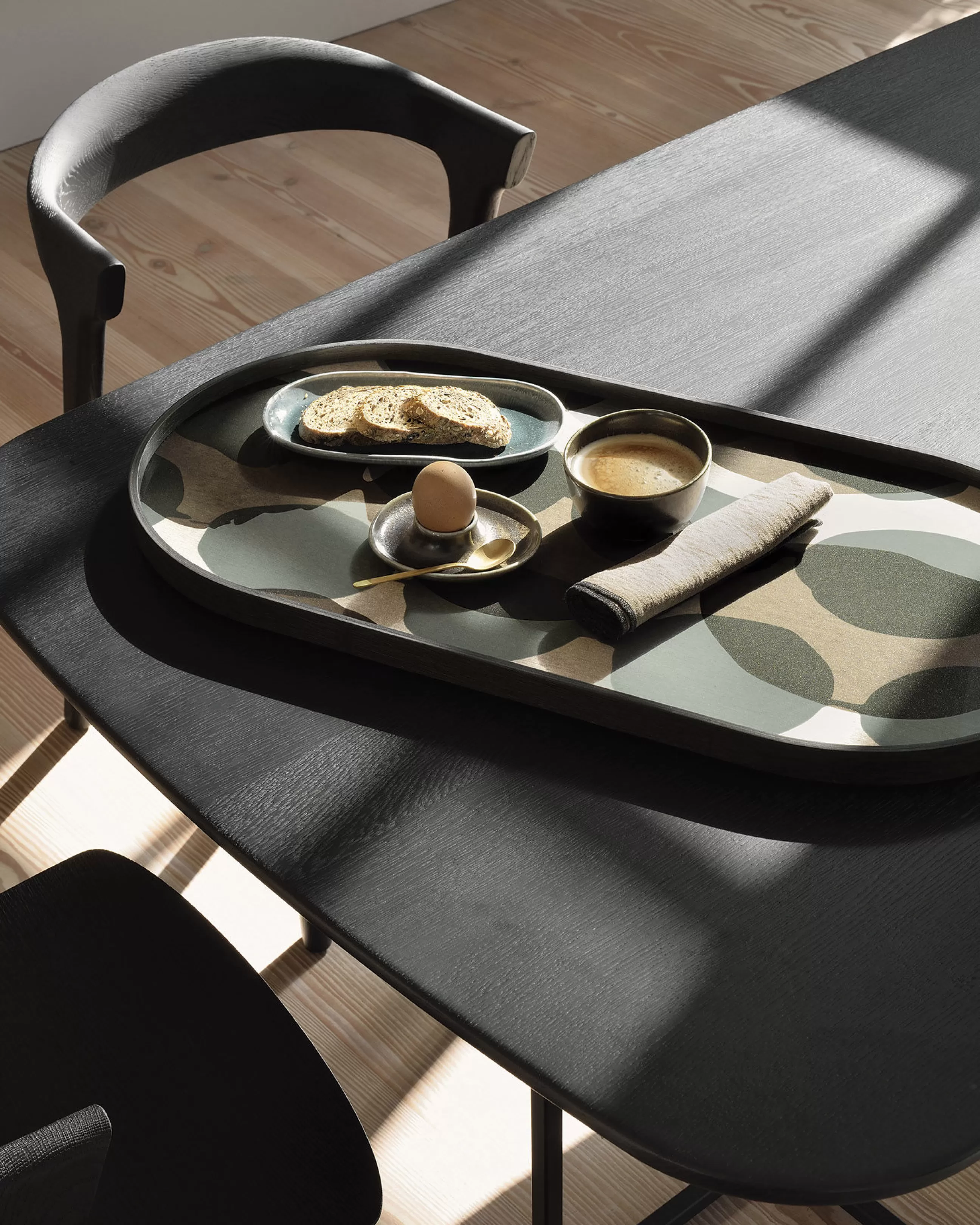 Tables>Ethnicraft Table Rectangulaire Arc Bois / 220 X 100 Cm - 8 Personnes / Chene Teinte - Noir