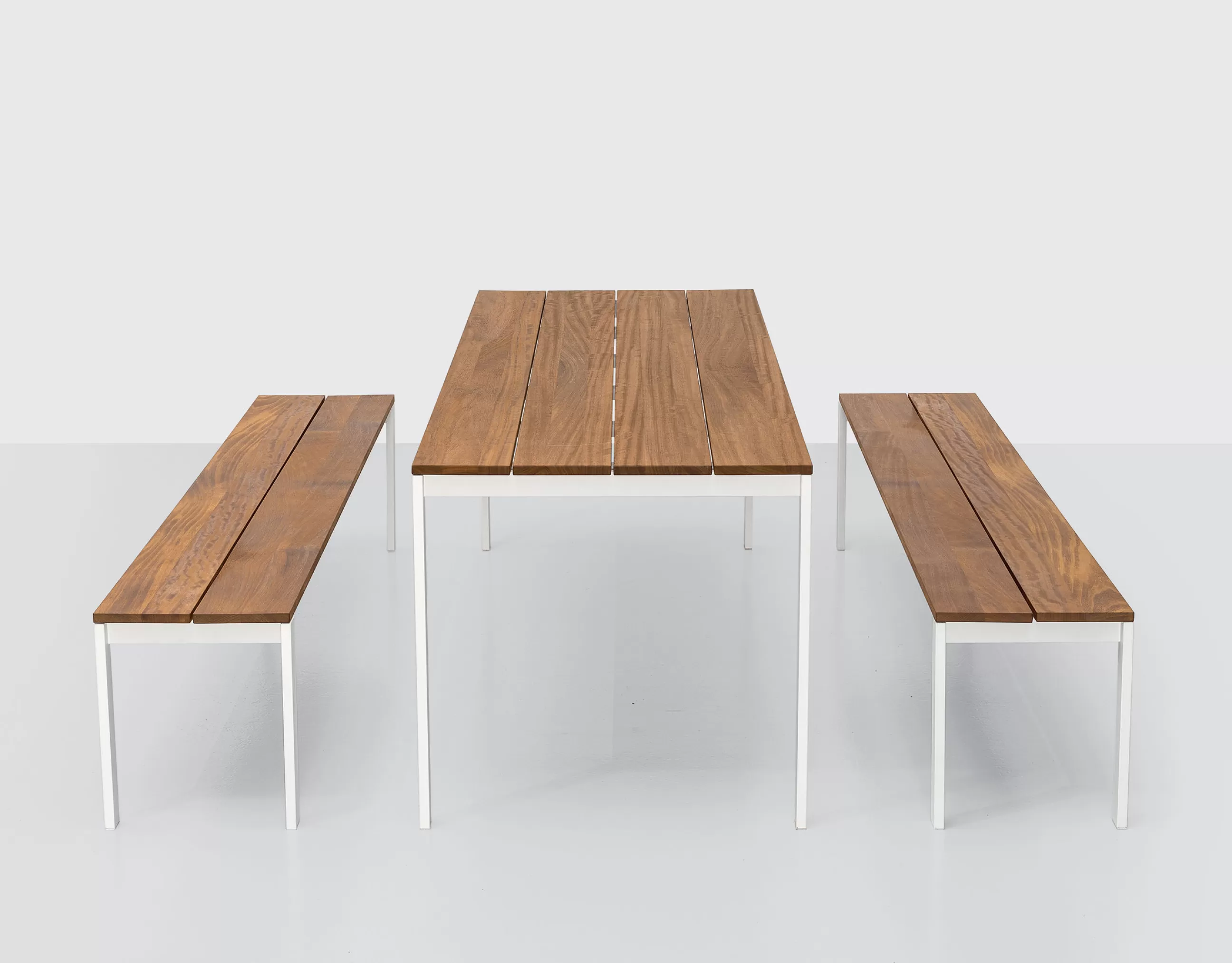 Tables De Jardin>Kristalia Table Rectangulaire Be-Easy Metal Blanc Bois Naturel / Teck - 200 X 79 Cm - Blanc - Teck Naturel