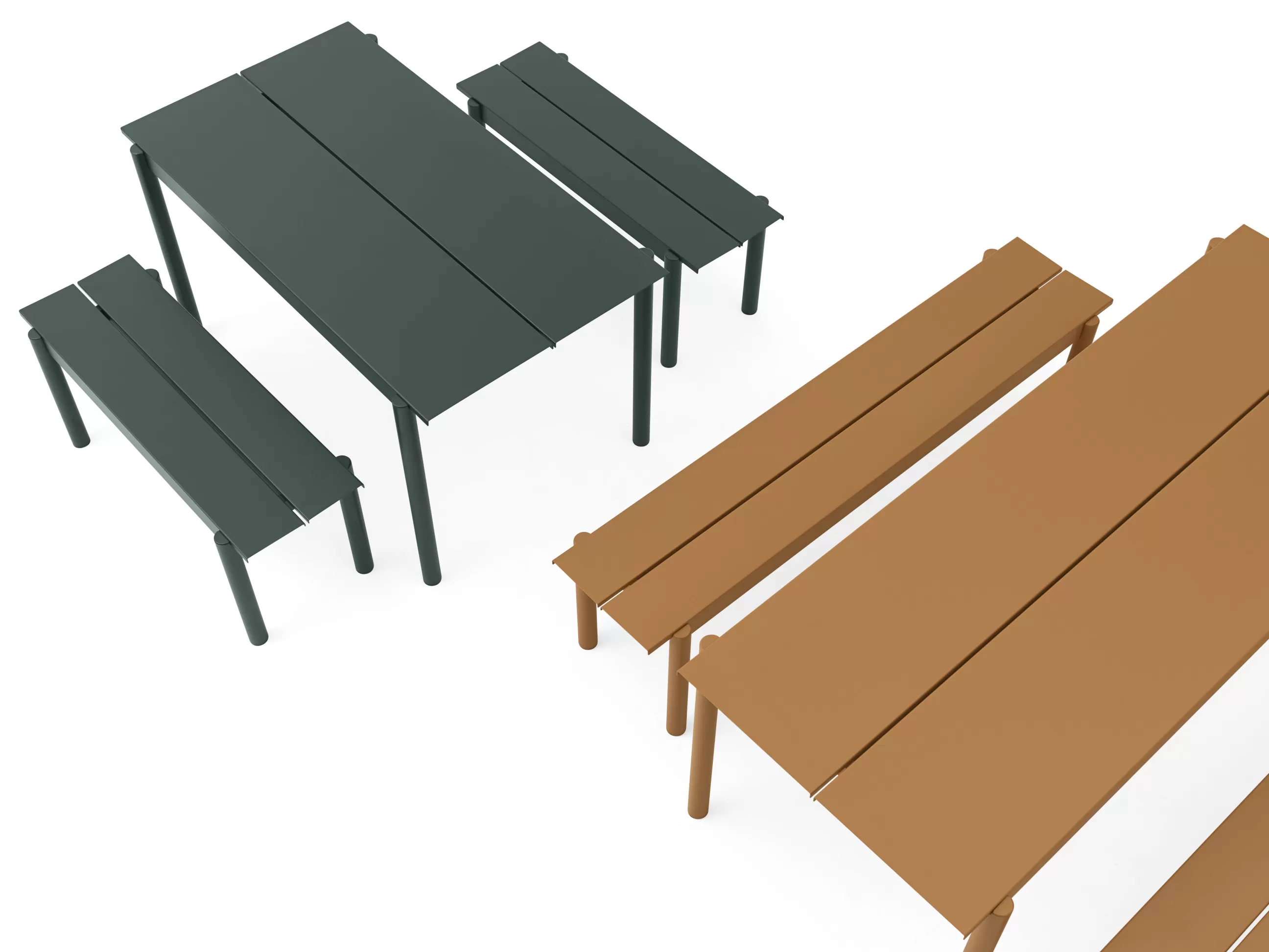 Tables De Jardin>Muuto Table Rectangulaire Linear Metal Vert / 140 X 75 Cm - Vert Fonce