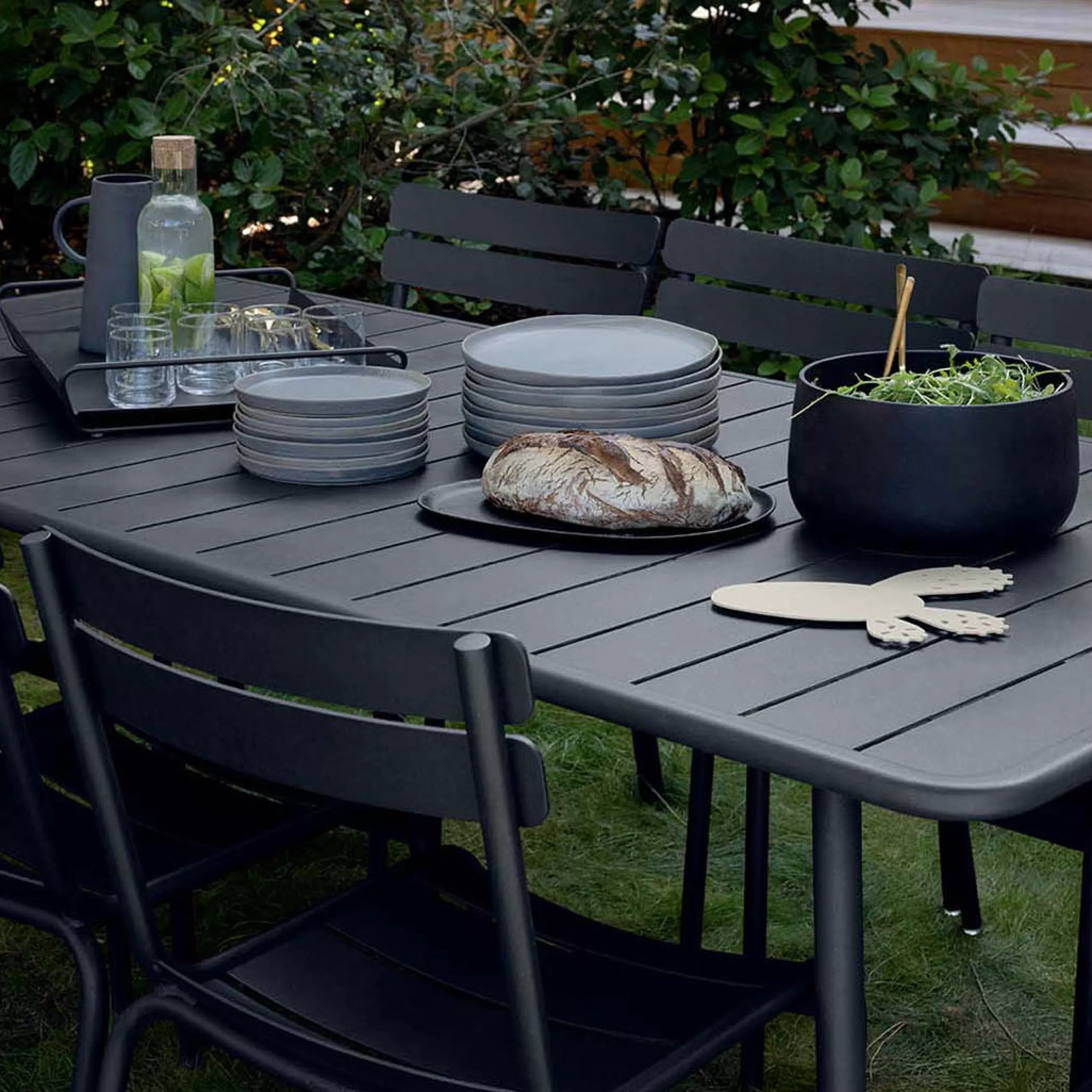 Tables>Fermob Table Rectangulaire Luxembourg Metal Jaune / 8 Personnes - 207 X 100 Cm - Aluminium - Miel Texture