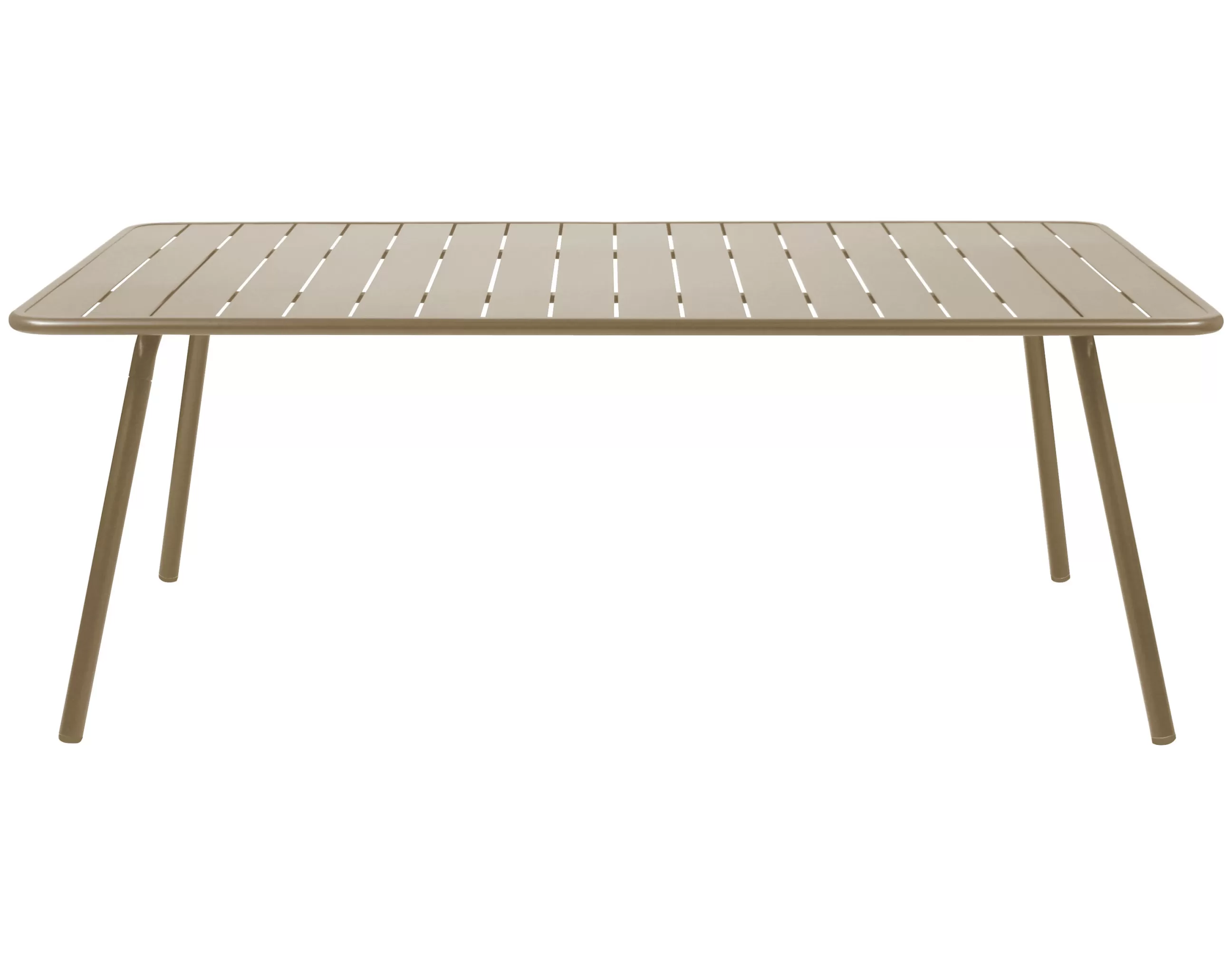 Tables>Fermob Table Rectangulaire Luxembourg Metal Marron Beige / 8 Personnes - 207 X 100 Cm - Aluminium - Muscade