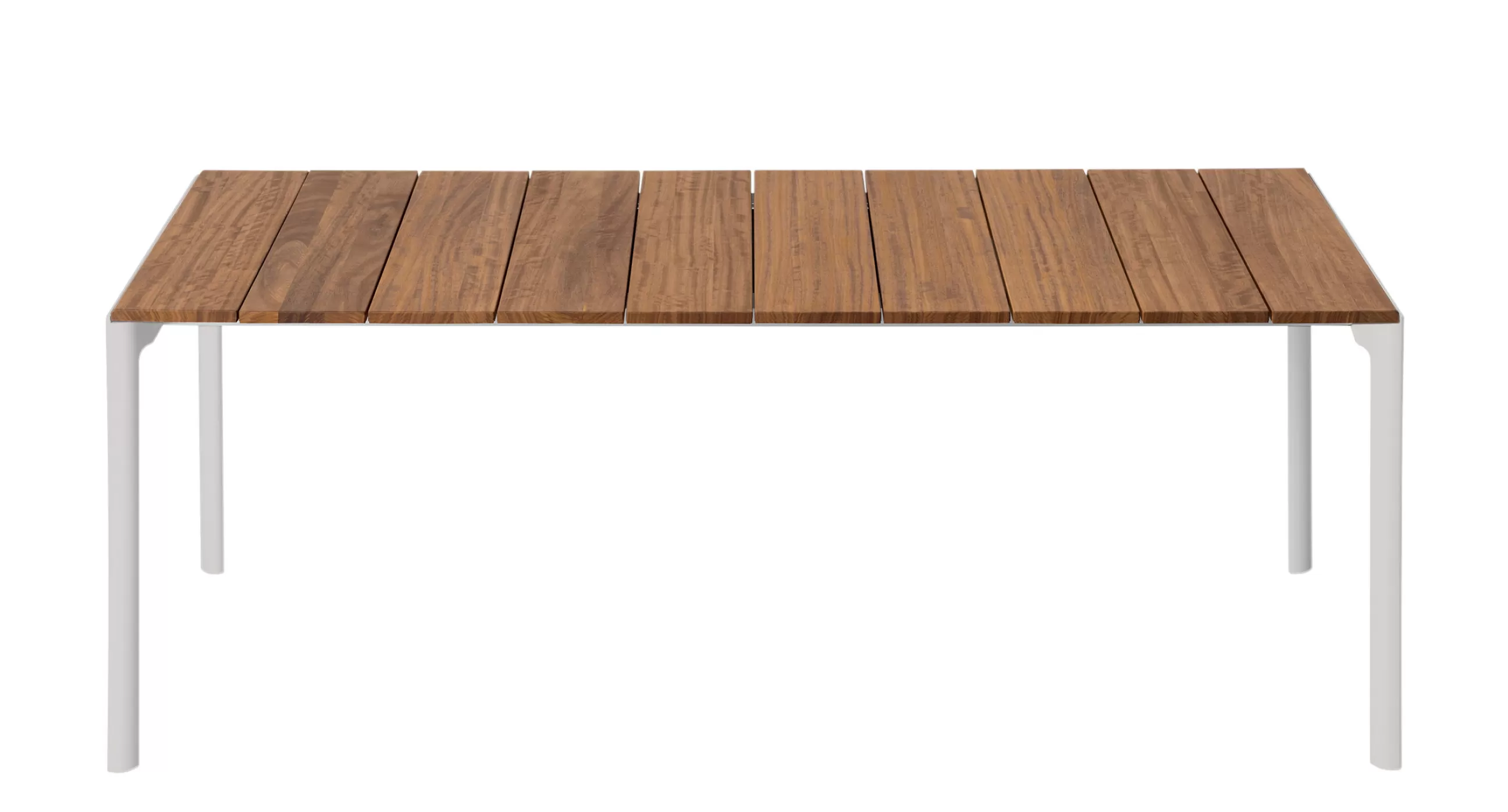 Tables De Jardin>Kristalia Table Rectangulaire Maki Metal Blanc Bois Naturel / Teck - 199 X 90 Cm - Blanc - Teck Naturel