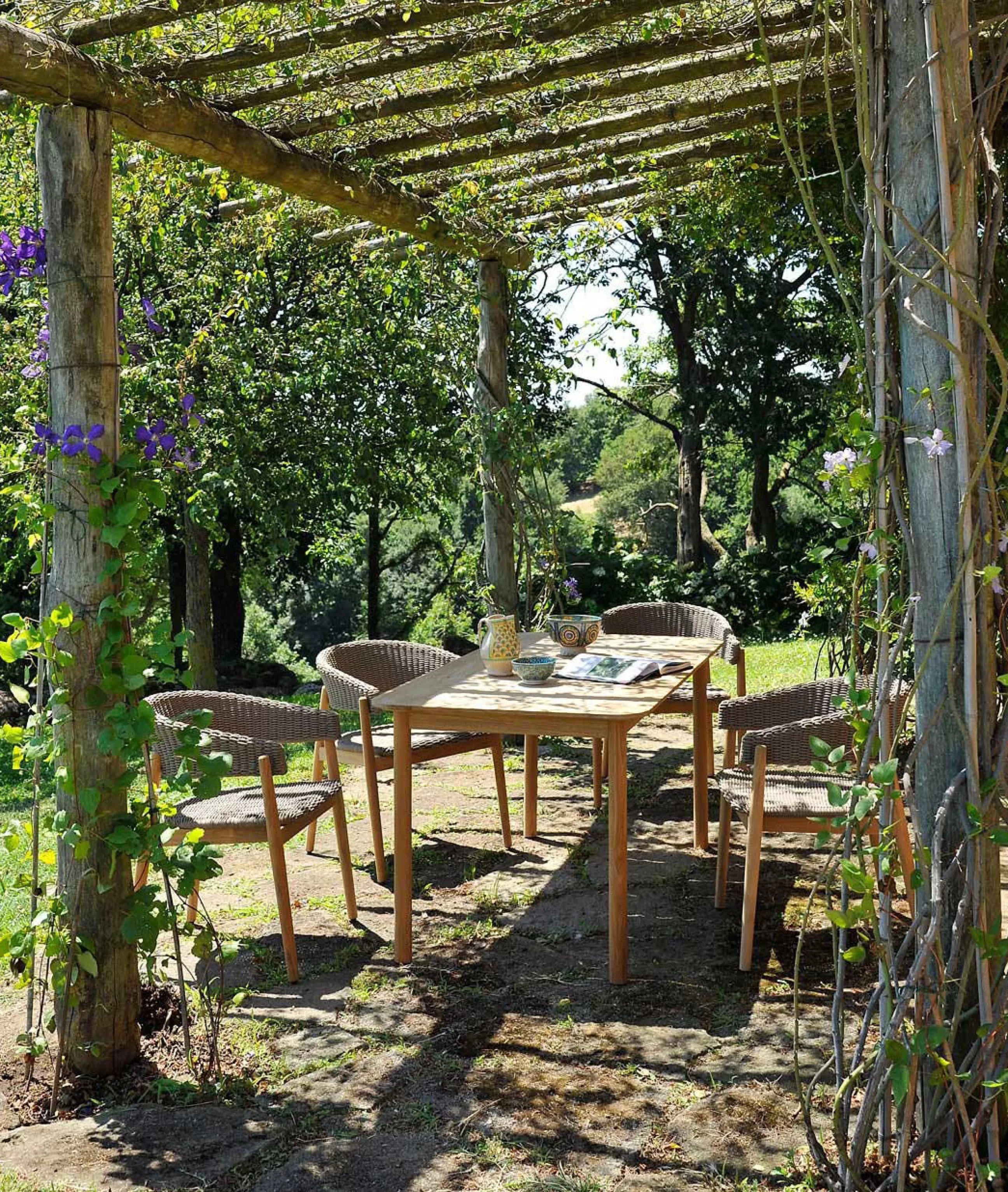 Tables De Jardin>Unopiu Table Rectangulaire Pevero Bois Naturel / 80 X 160 Cm - 8 Personnes - - Teck