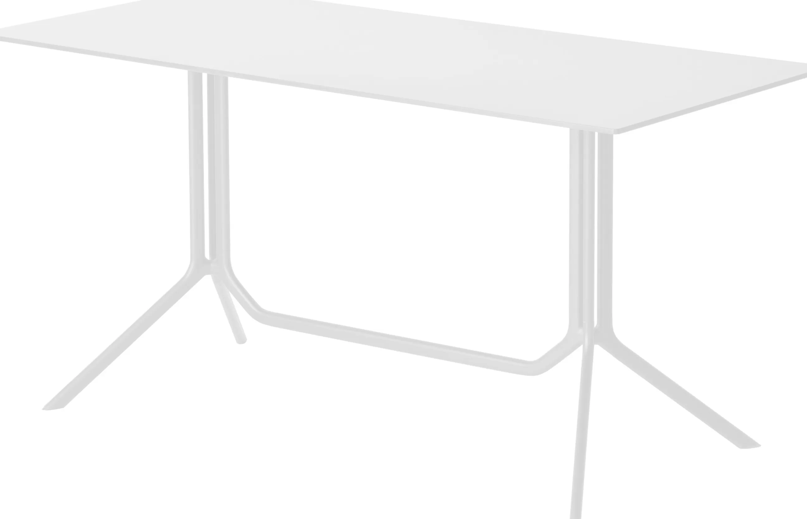 Tables De Jardin>Kristalia Table Rectangulaire Poule Double Metal / Fixe - 150 X 70 Cm - Blanc