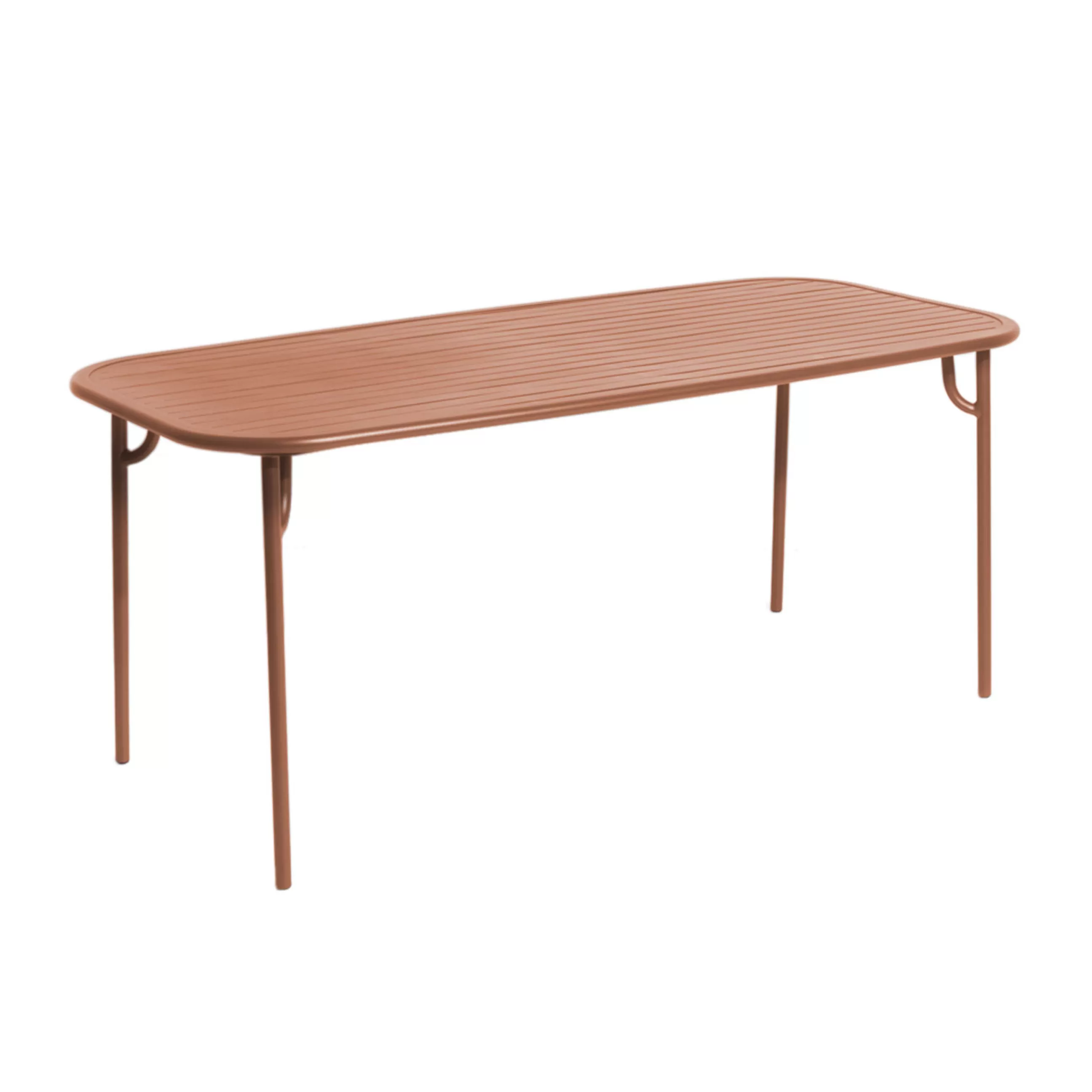 Tables De Jardin>Petite Friture Table Rectangulaire Week-End Medium Metal Marron / 180 X 85 Cm - Aluminium / 6 Personnes - Terracotta