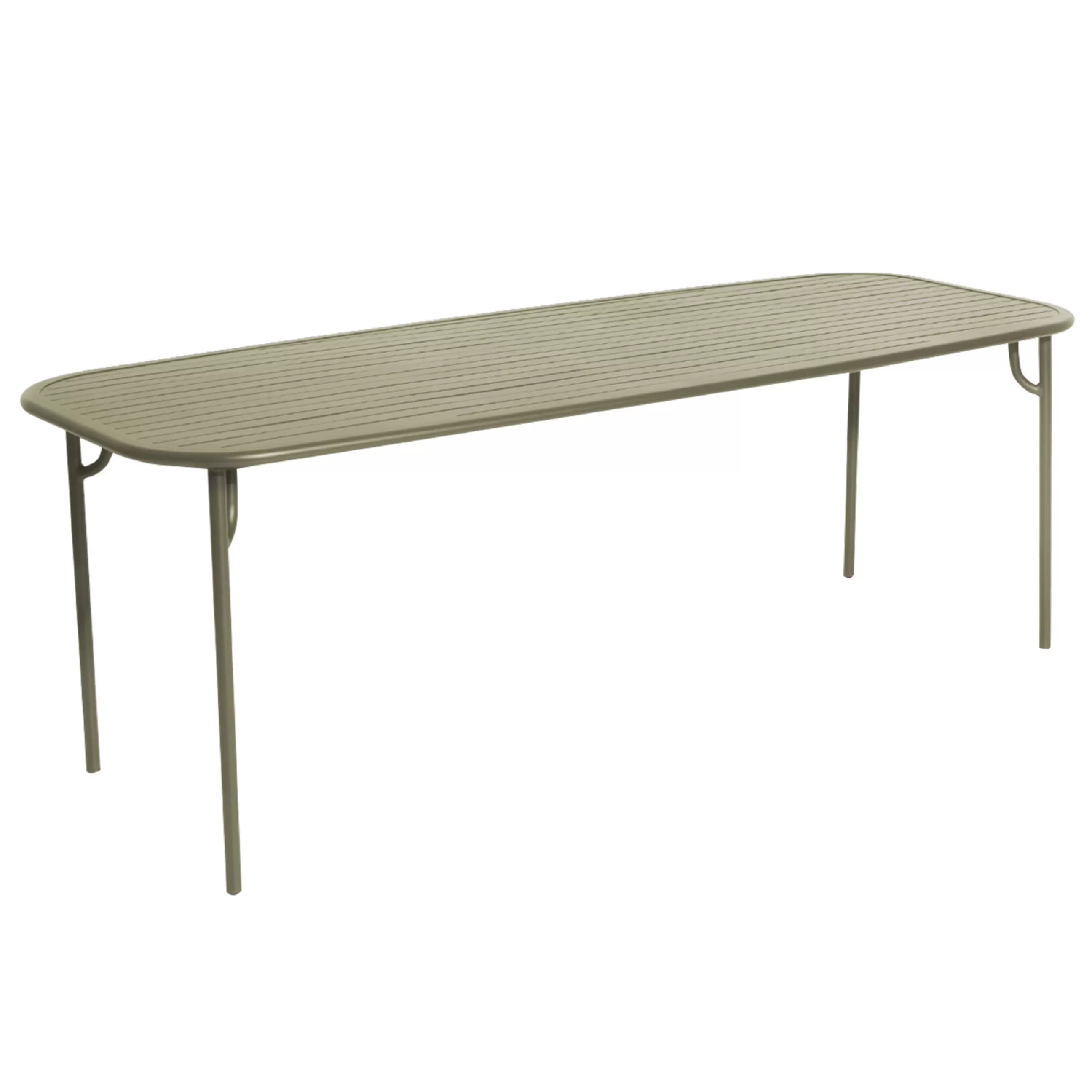 Tables De Jardin>Petite Friture Table Rectangulaire Week-End Metal Vert / 220 X 85 Cm - Aluminium - Vert Jade