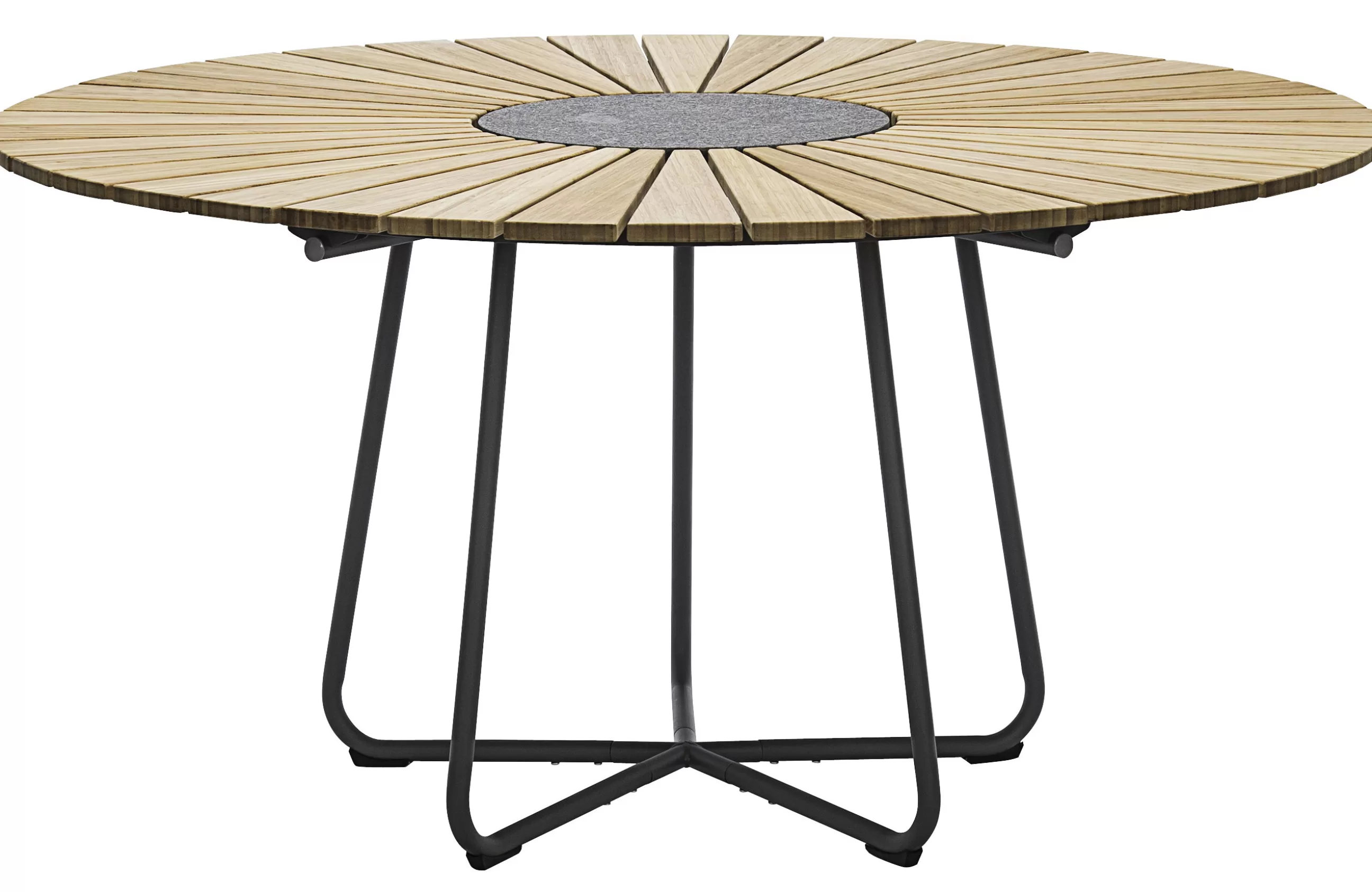 Tables De Jardin>Houe Table Ronde Circle Bois Naturel /  O 150 Cm - Bambou & Granit - Bambou - Gris