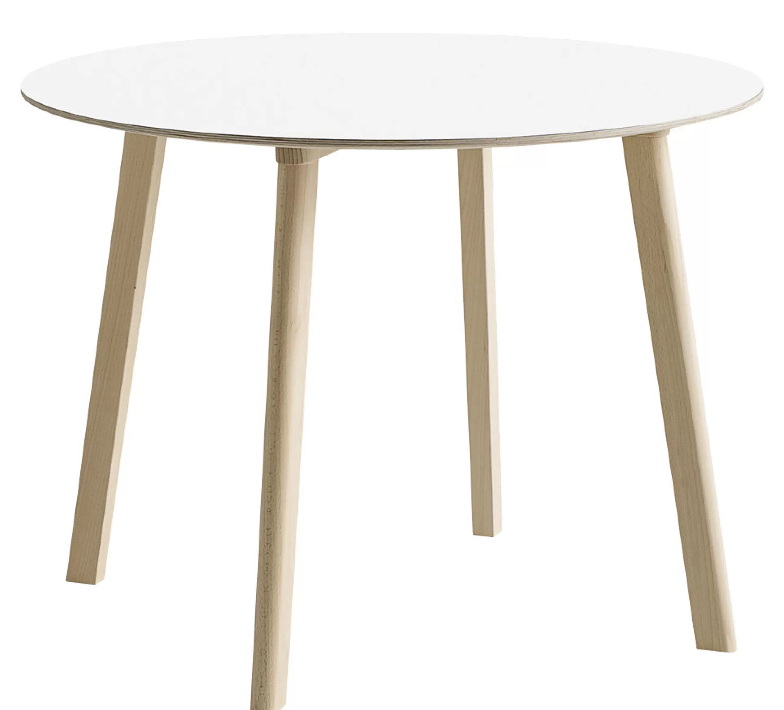 Tables>Hay Table Ronde Copenhague Cph Deux 220 Blanc Bois Naturel / Lamine - O 98 Cm - Blanc - Hetre Naturel