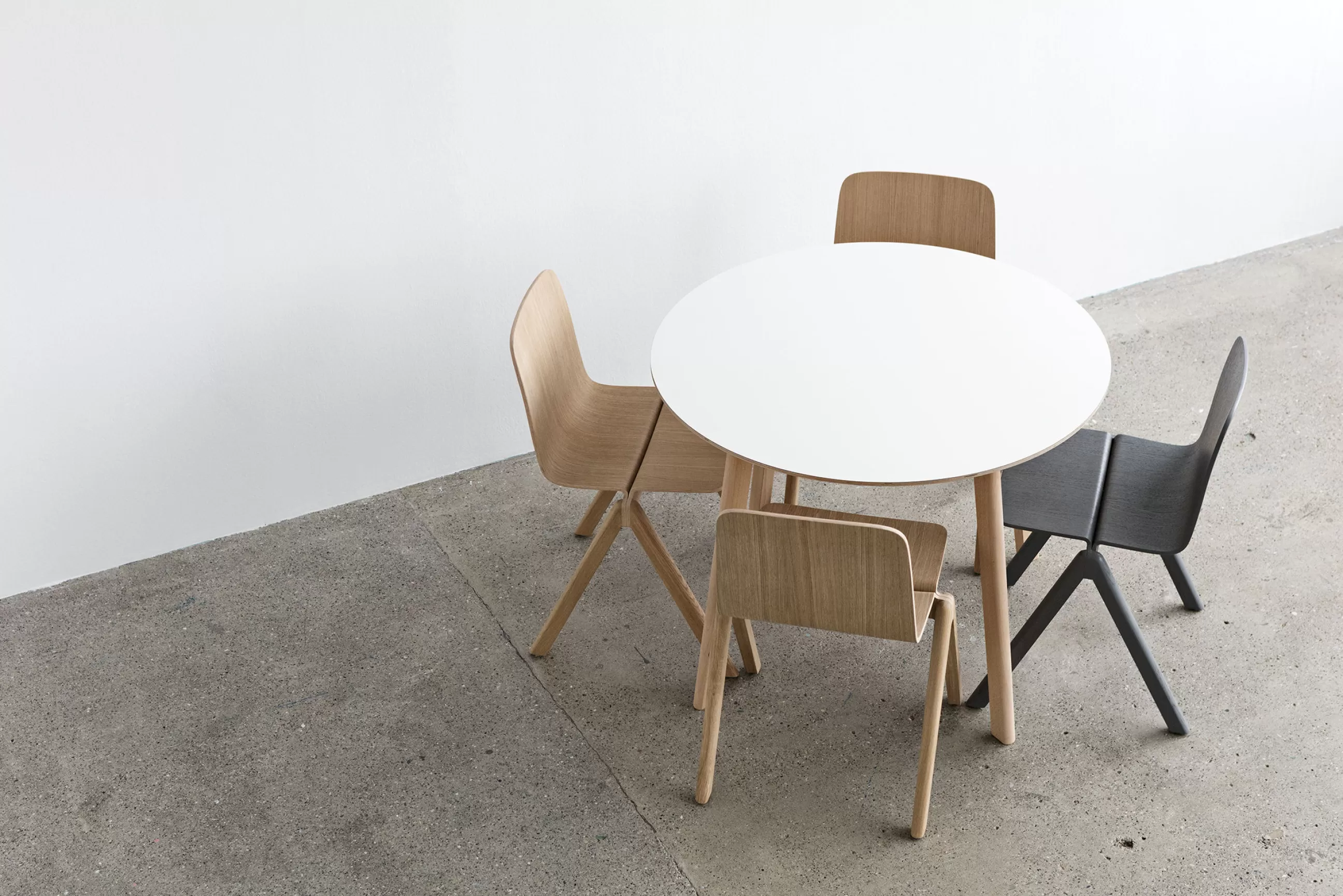 Tables>Hay Table Ronde Copenhague Cph Deux 220 Blanc Bois Naturel / Lamine - O 98 Cm - Blanc - Hetre Naturel