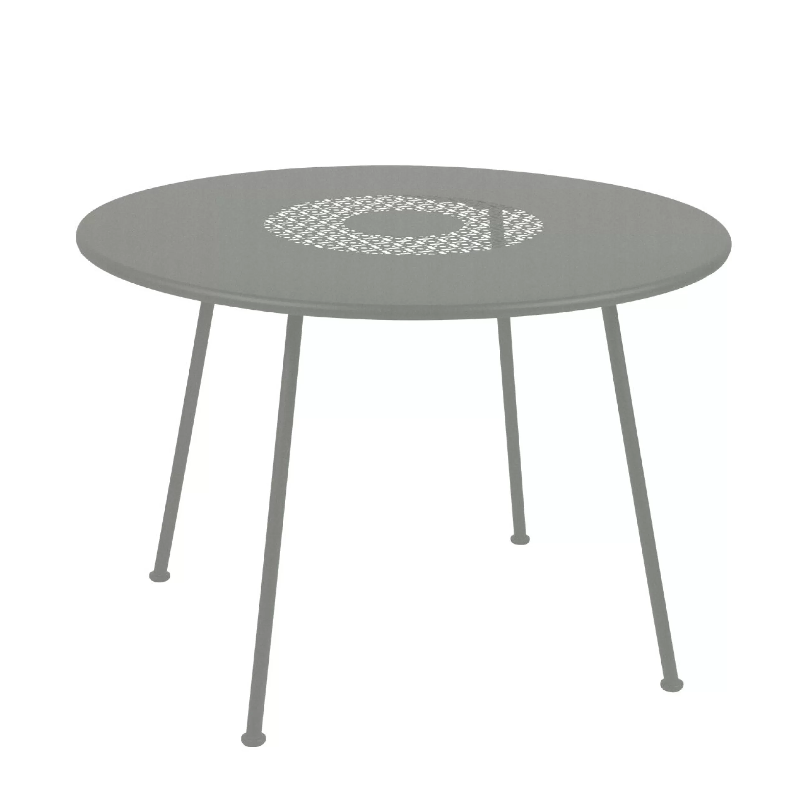 Tables De Jardin>Fermob Table Ronde Lorette Metal Gris / O 110 Cm - Metal Perfore - Gris Lapilli