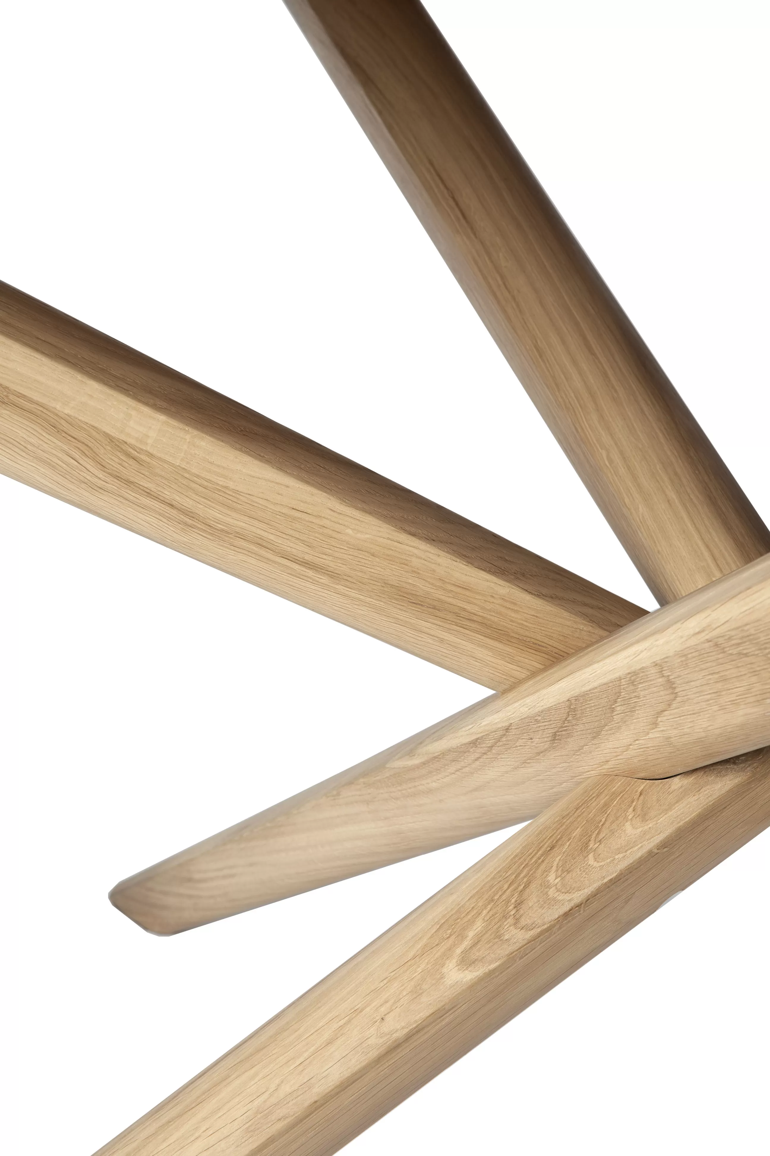 Tables>Ethnicraft Table Ronde Mikado Bois Naturel / Massif - O 150 Cm - Chene Naturel