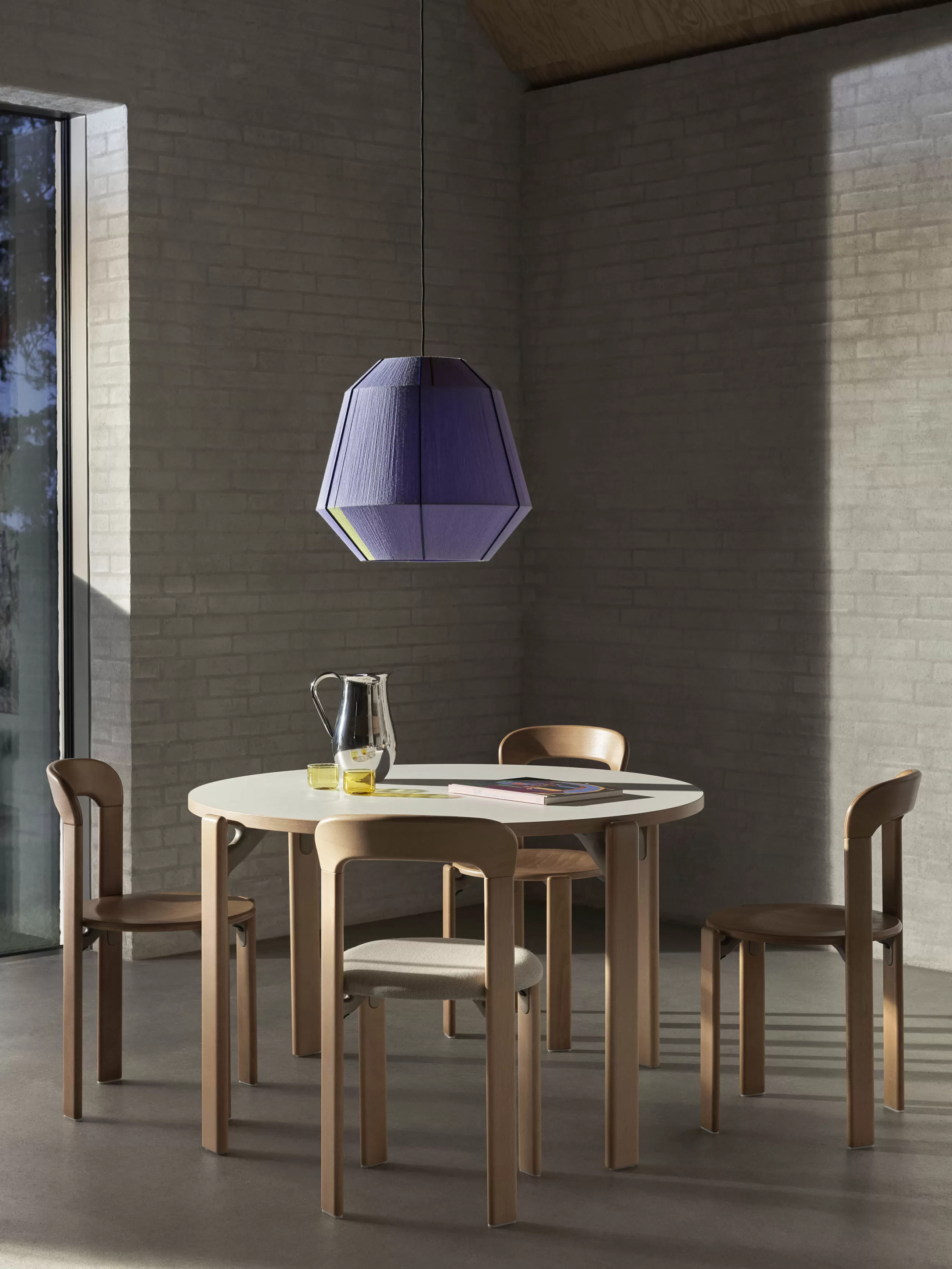 Tables>Hay Table Ronde Rey Bois Naturel / By Bruno Rey X Dietiker, 1971 - O 128,5 Cm - Bois Clair