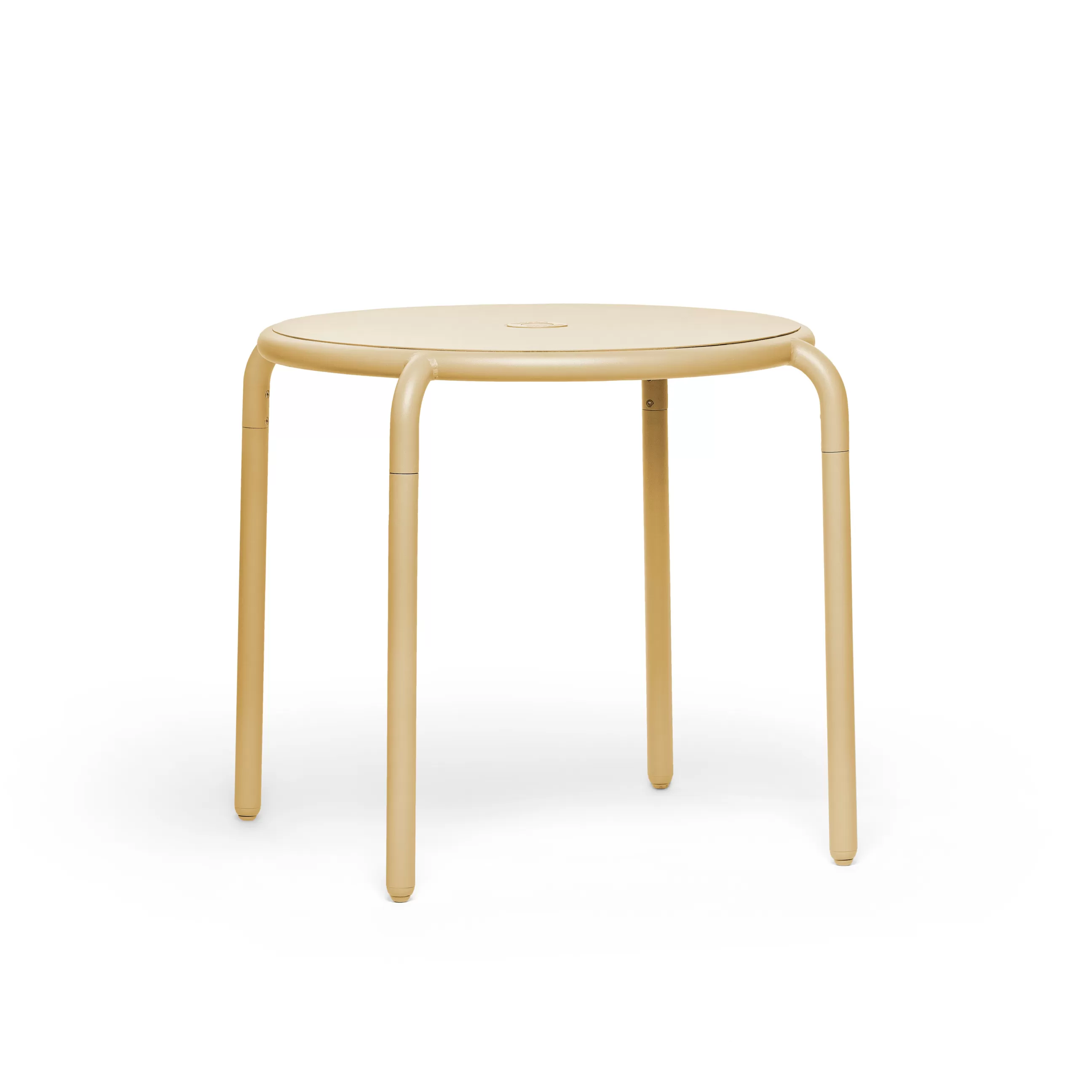 Tables>Fatboy Table Ronde Toni Bistreau Metal Beige / O 80 Cm - Trou Pour Parasol + Bougeoir Amovible - Beige Sable
