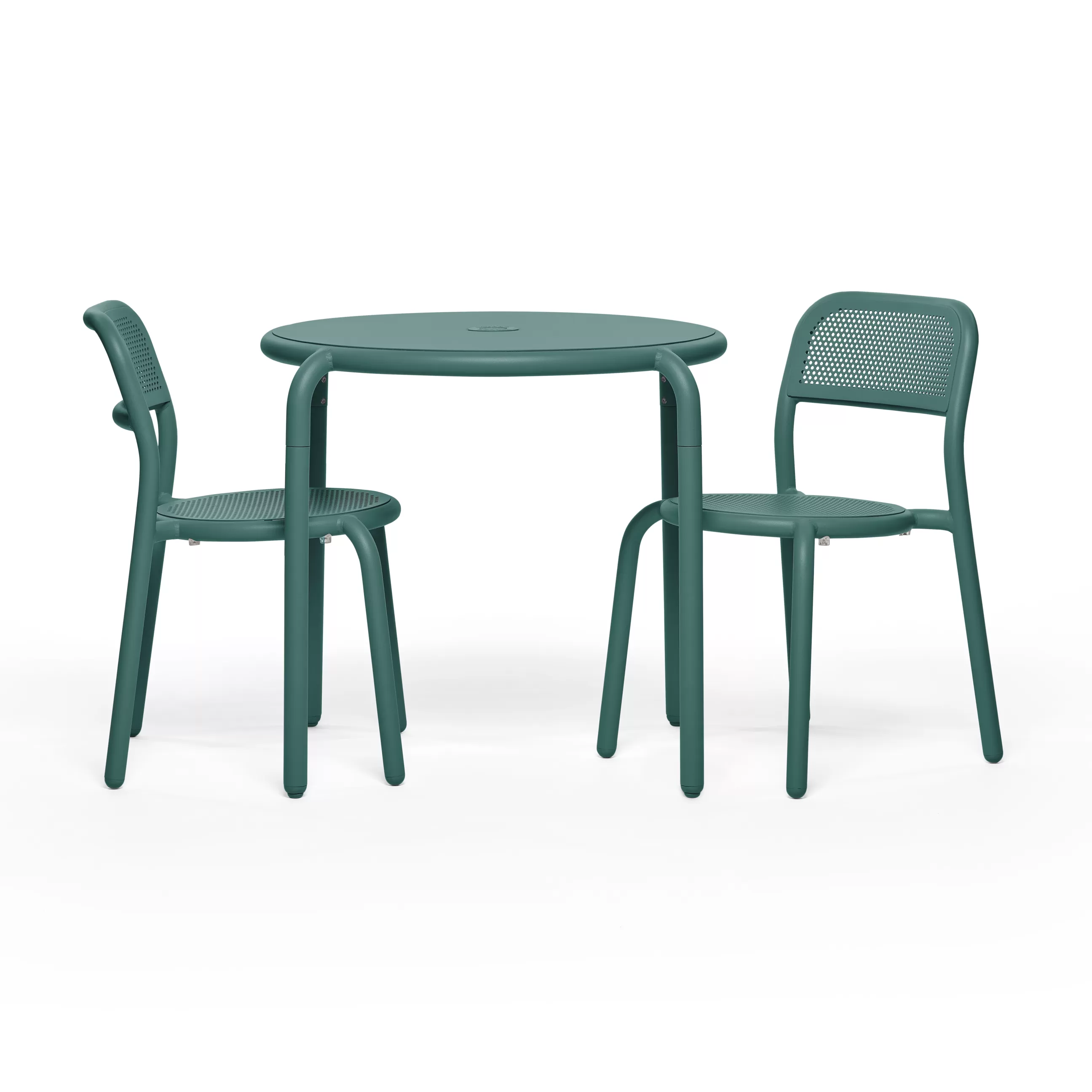 Tables De Jardin>Fatboy Table Ronde Toni Bistreau Metal Vert / O 80 Cm - Trou Pour Parasol + Bougeoir Amovible - Vert Sapin