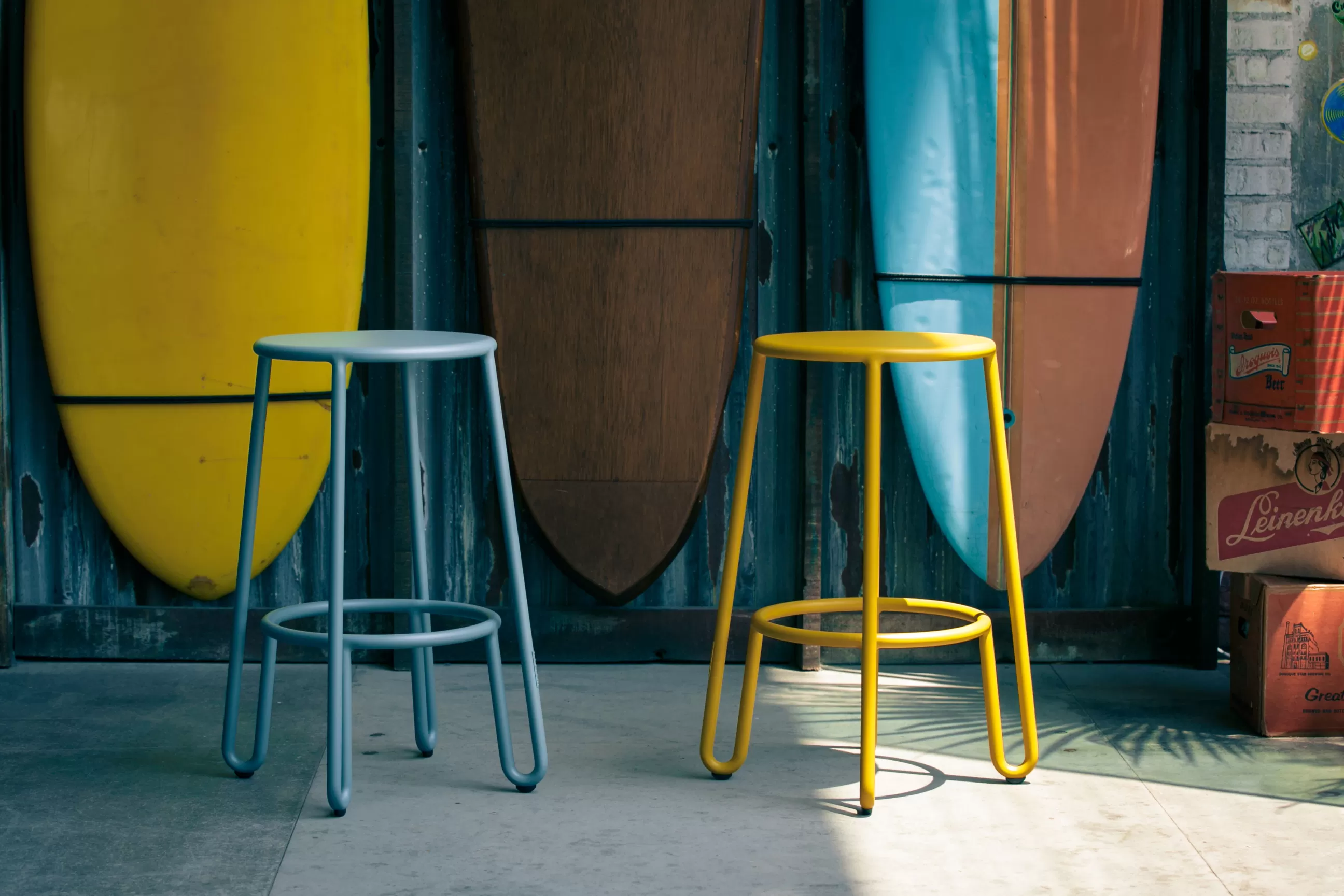 Tabourets De Bar D'extérieur>Maiori Tabouret De Bar Huggy Metal Jaune / H 65 Cm - Aluminium - Moutarde