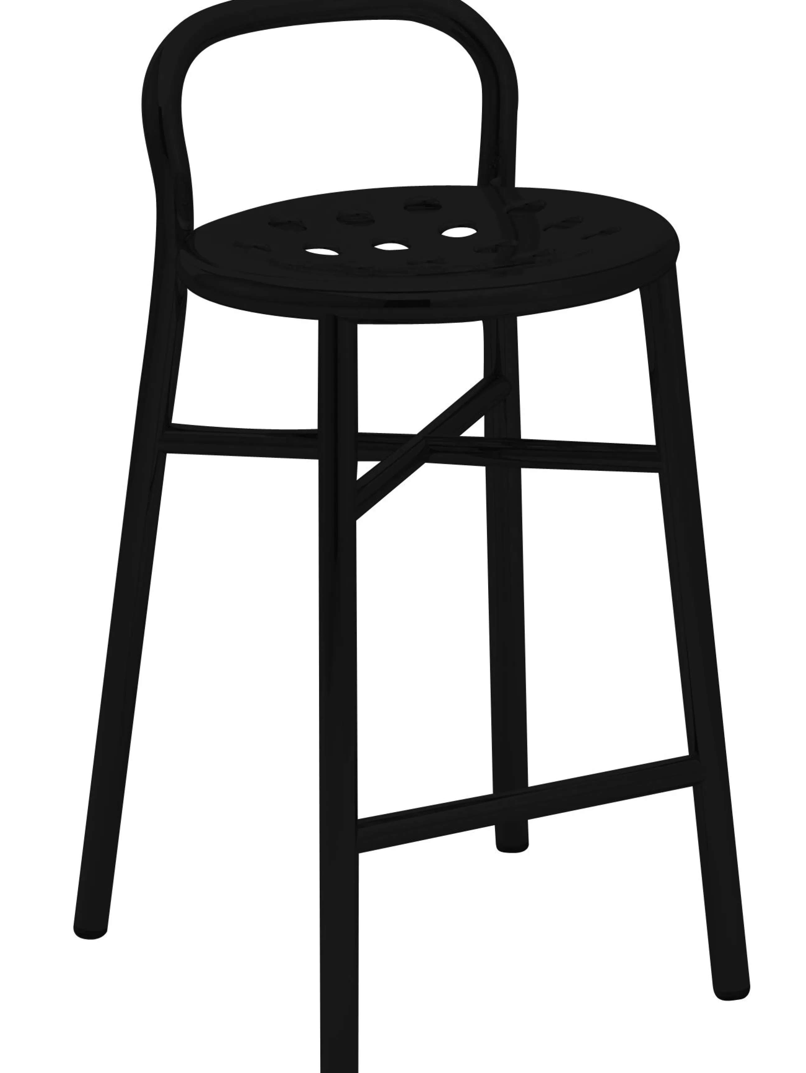 Tabourets De Bar D'extérieur>Magis Tabouret De Bar Pipe Metal/ H 67 Cm - Noir