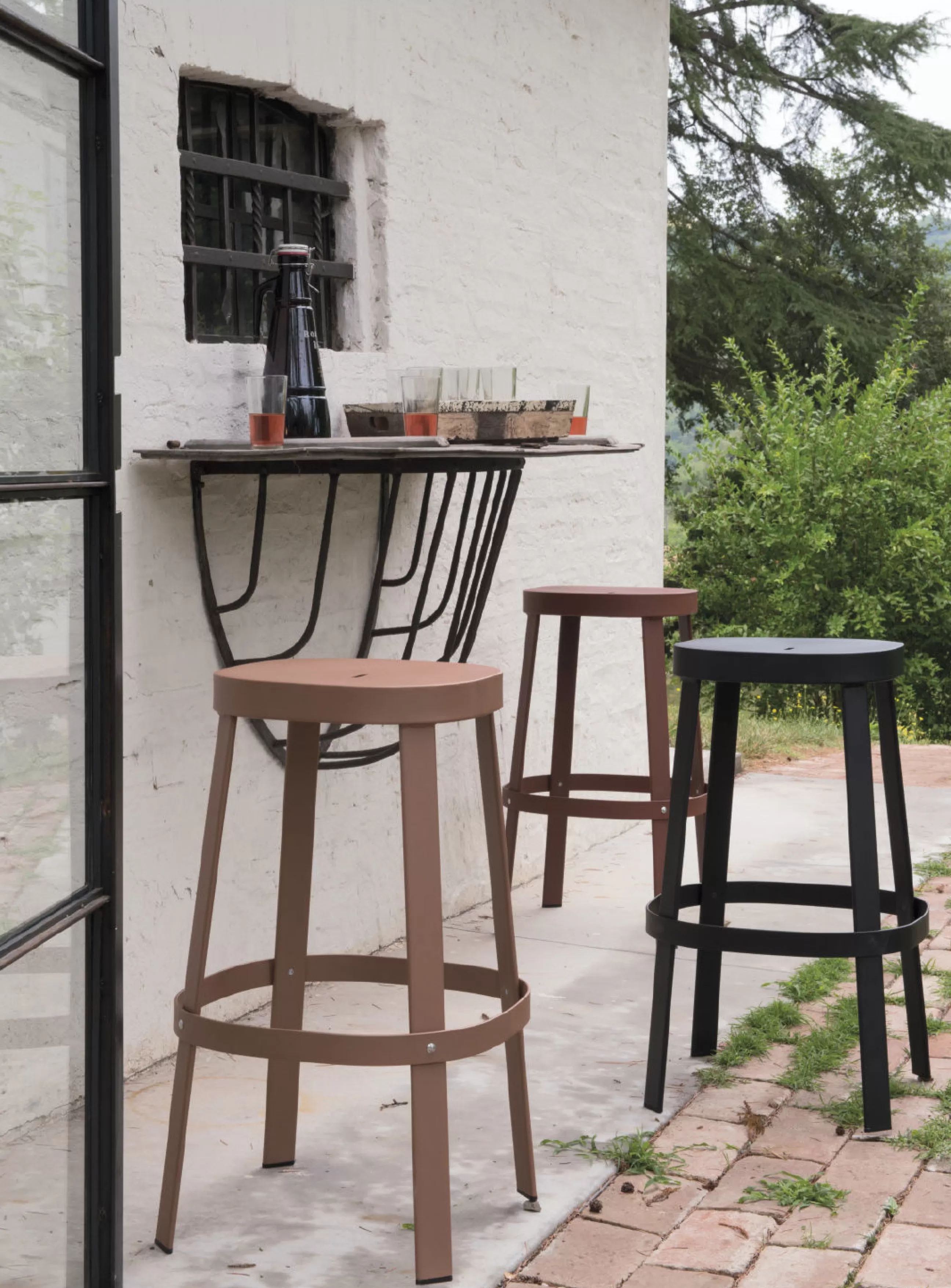 Tabourets De Bar D'extérieur>Emu Tabouret De Bar Thor Metal Blanc / H 75 Cm - Blanc Mat