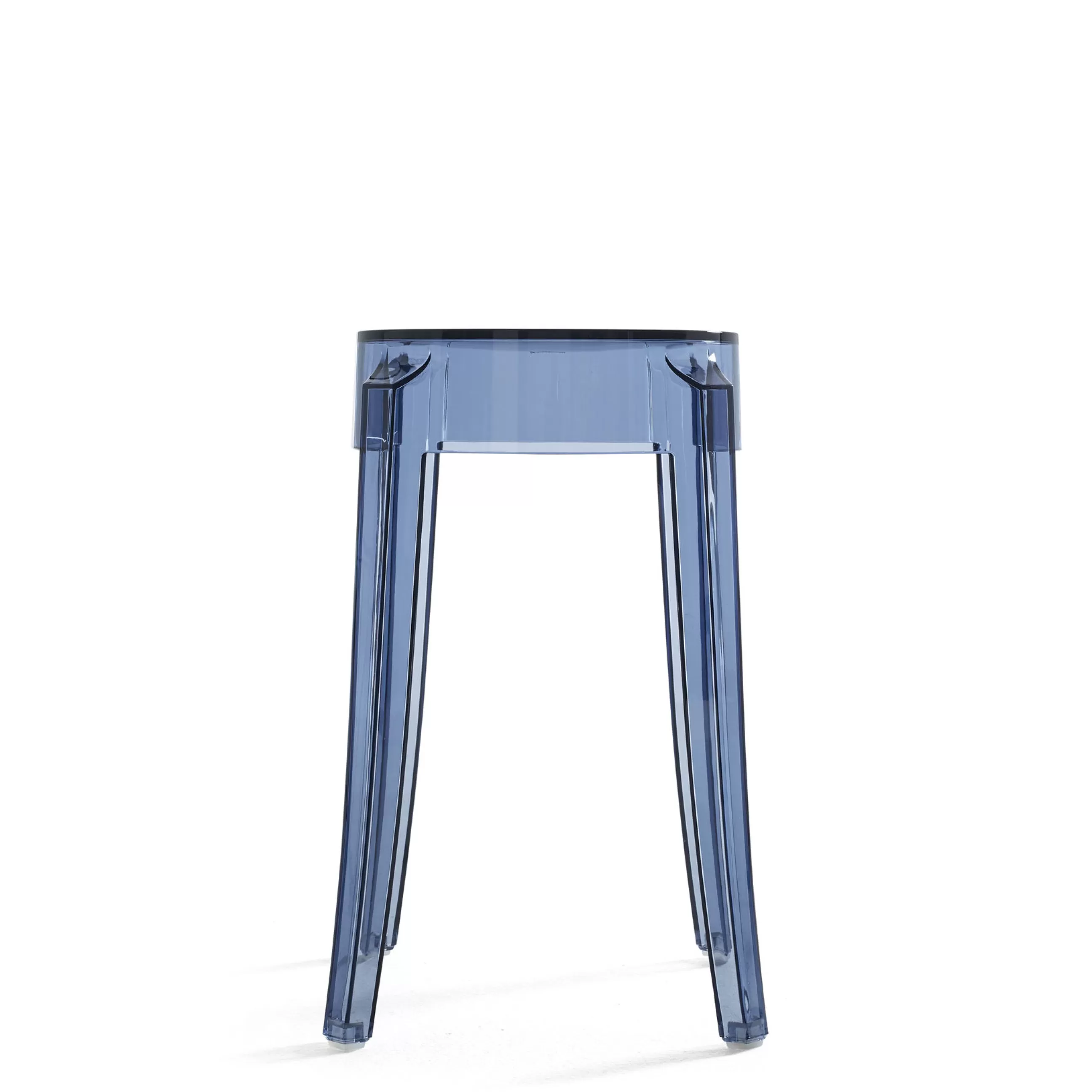 Tabourets D'extérieur>Kartell Tabouret Empilable Charles Ghost Plastique Bleu / H 46 Cm - Polycarbonate - Bleu Poudre