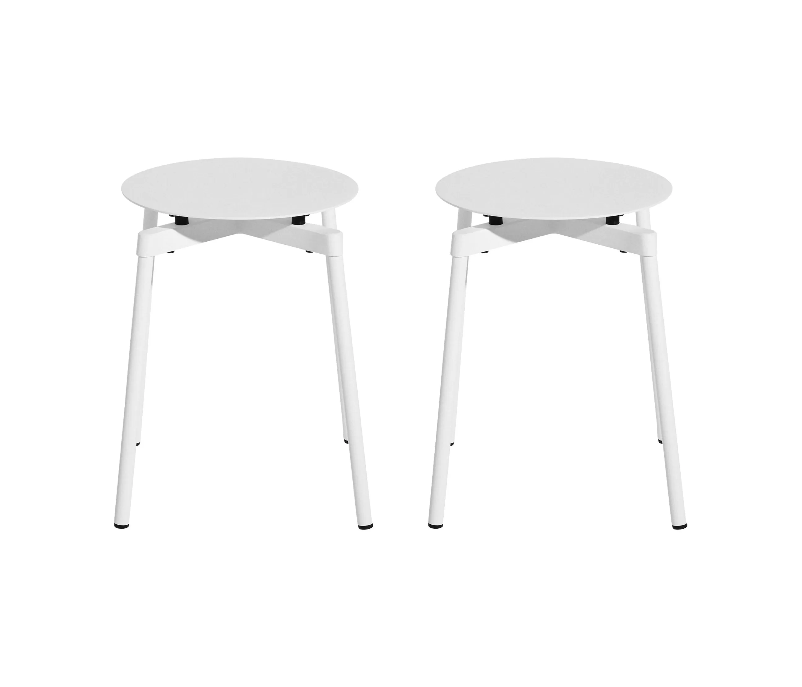 Tabourets D'extérieur>Petite Friture Tabouret Empilable Fromme Metal/ Aluminium - Set De 2 - Blanc