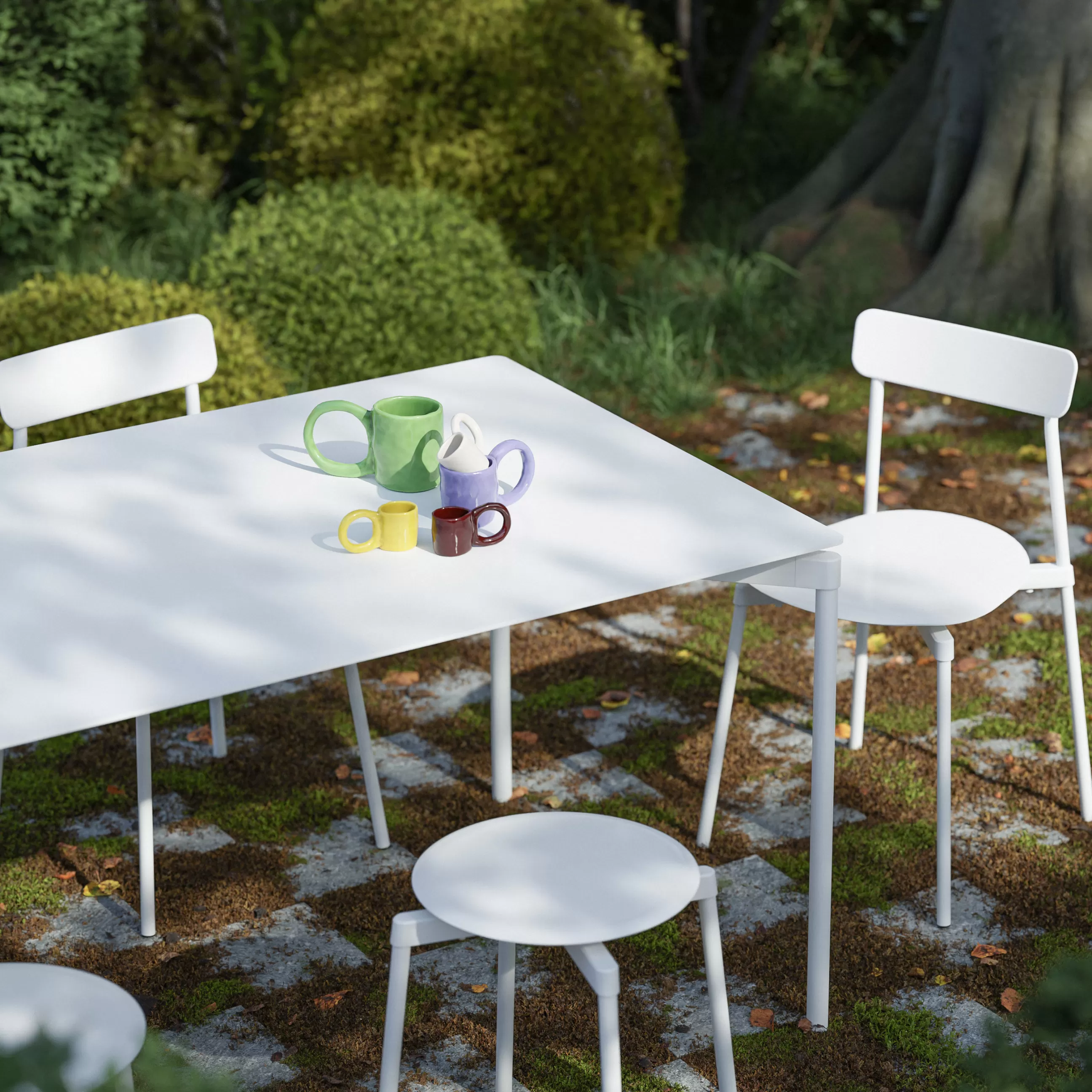 Tabourets D'extérieur>Petite Friture Tabouret Empilable Fromme Metal/ Aluminium - Set De 2 - Blanc