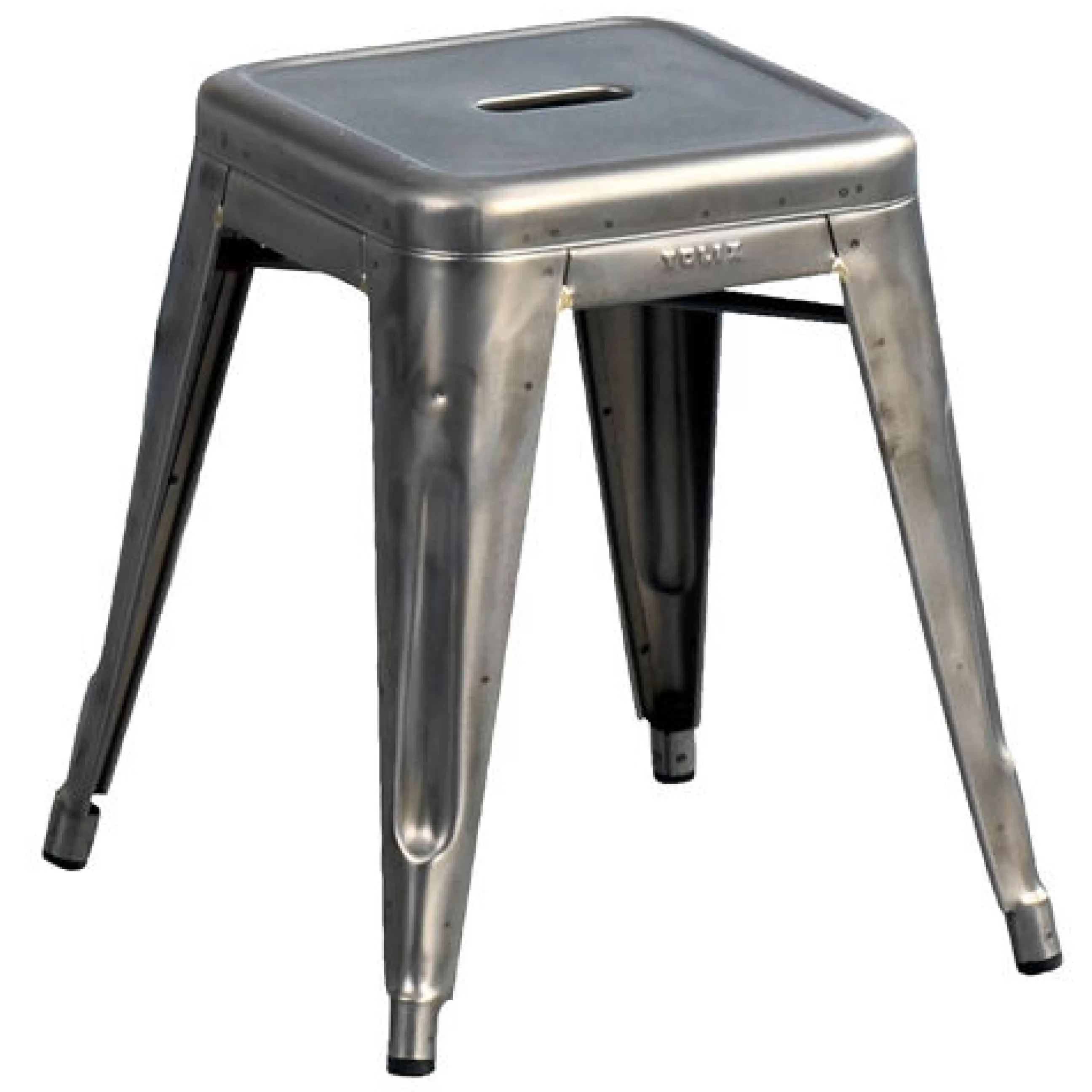 Tabourets Bas>Tolix Tabouret Empilable H Indoor Metal / H 45 Cm -- Pour L'Interieur - Acier Brut
