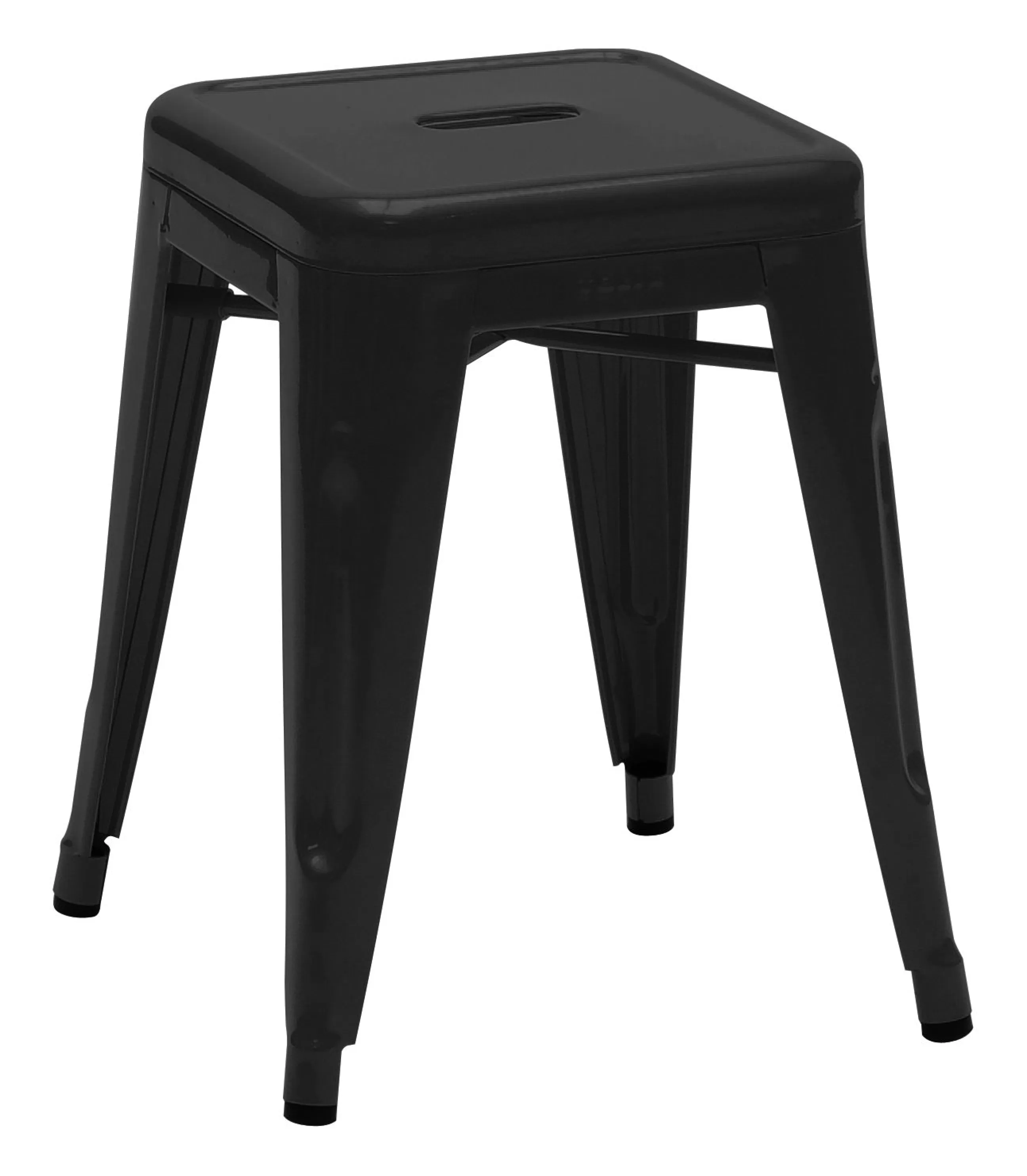Tabourets Bas>Tolix Tabouret Empilable H Indoor Metal/ H 45 Cm -Pour L'Interieur - Noir